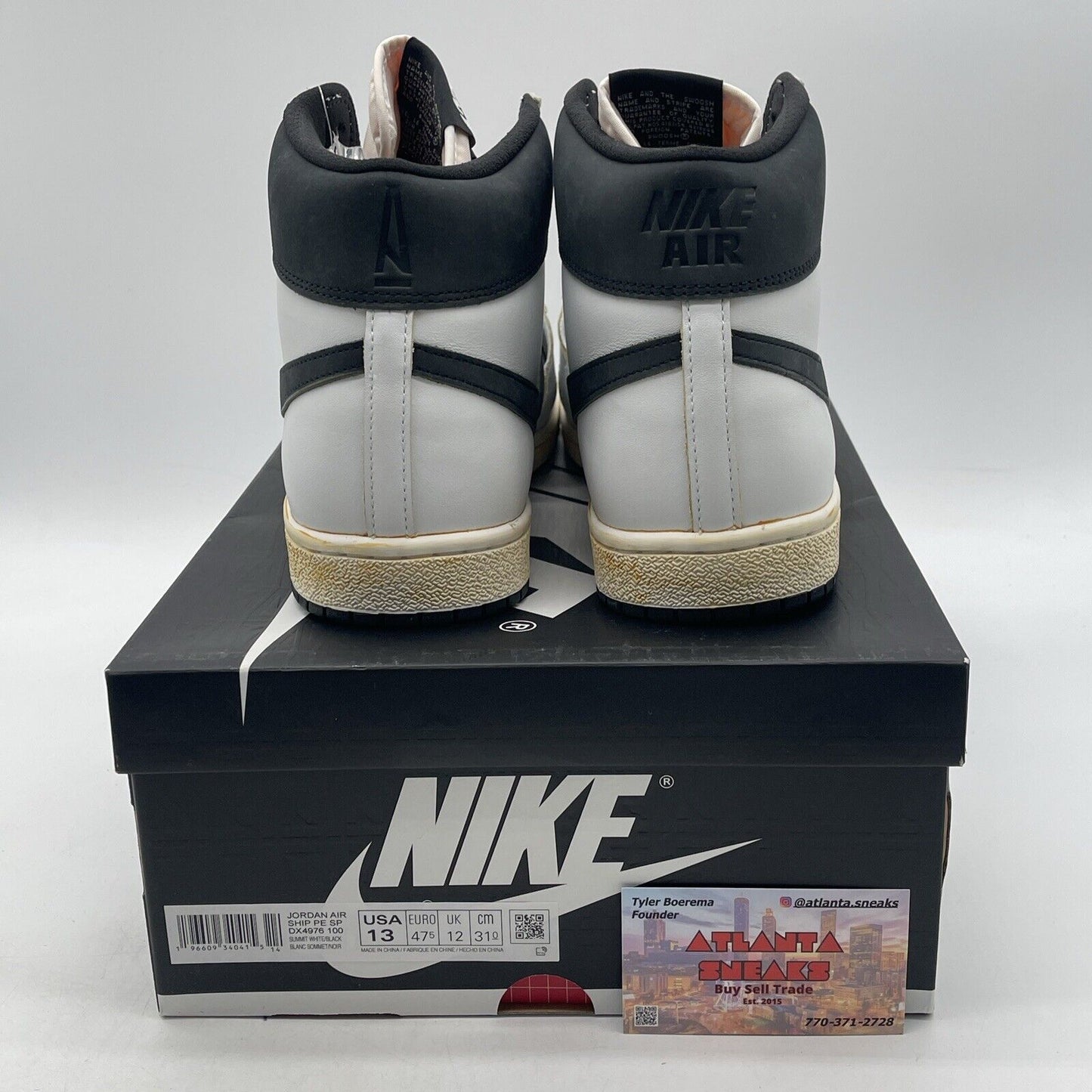 Size 13 - A Ma Maniére x Jordan Air Ship PE SP White Black Suede (DX4976-100)
