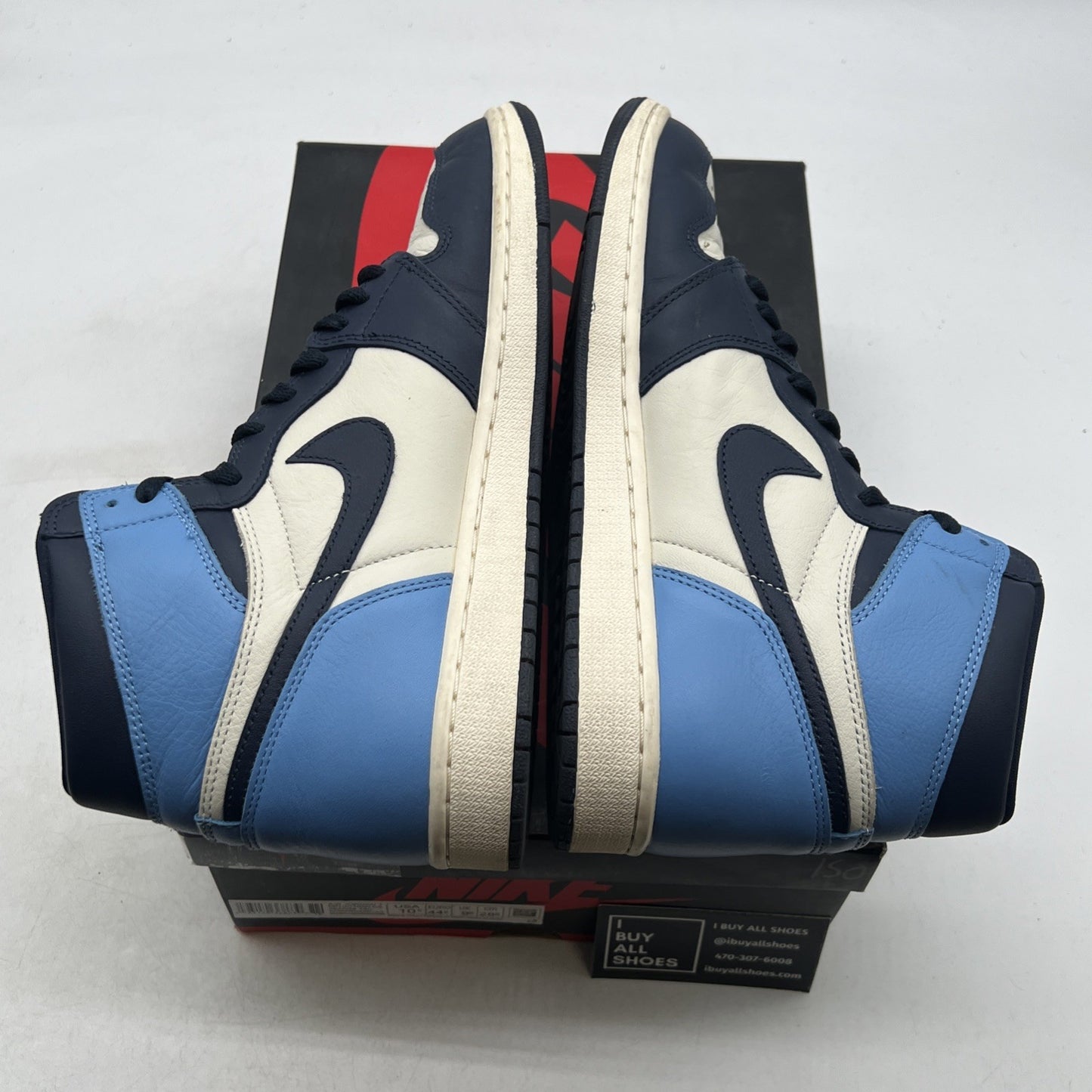 Size 10.5 - Air Jordan 1 Retro OG High Obsidian UNC 2019 (555088-140)