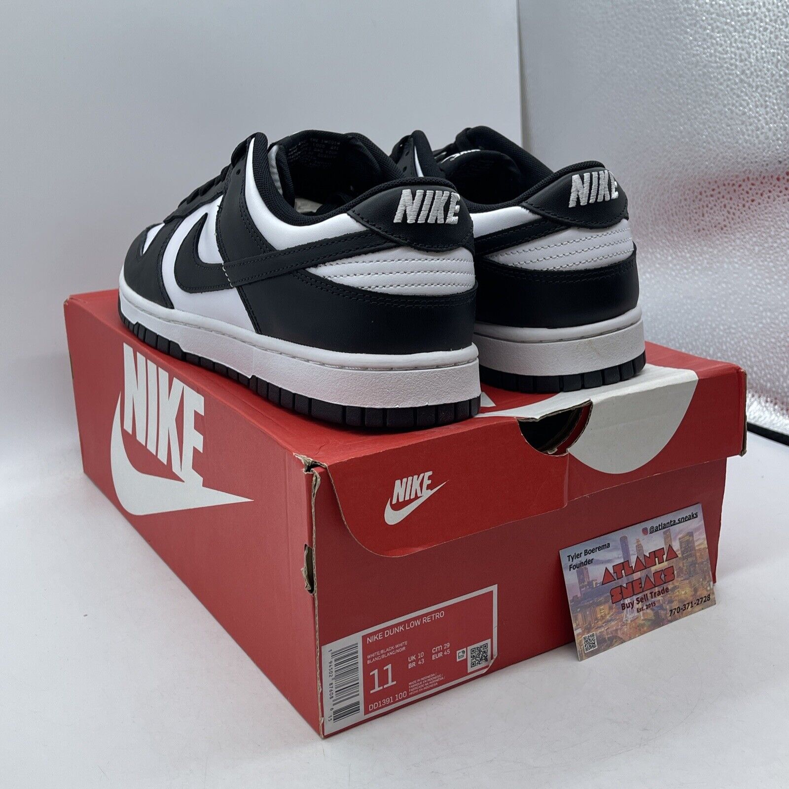 Size 11.5 - Nike Dunk Low Black White Leather (DD1391-100)