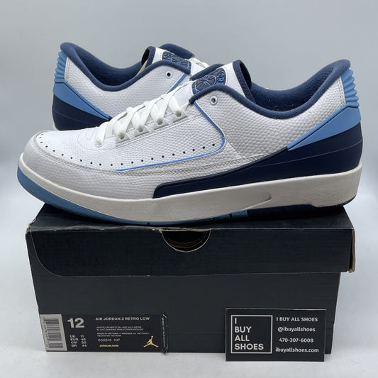 Size 12 - Air Jordan 2 Retro Low Midnight Navy White Leather (832819-107)