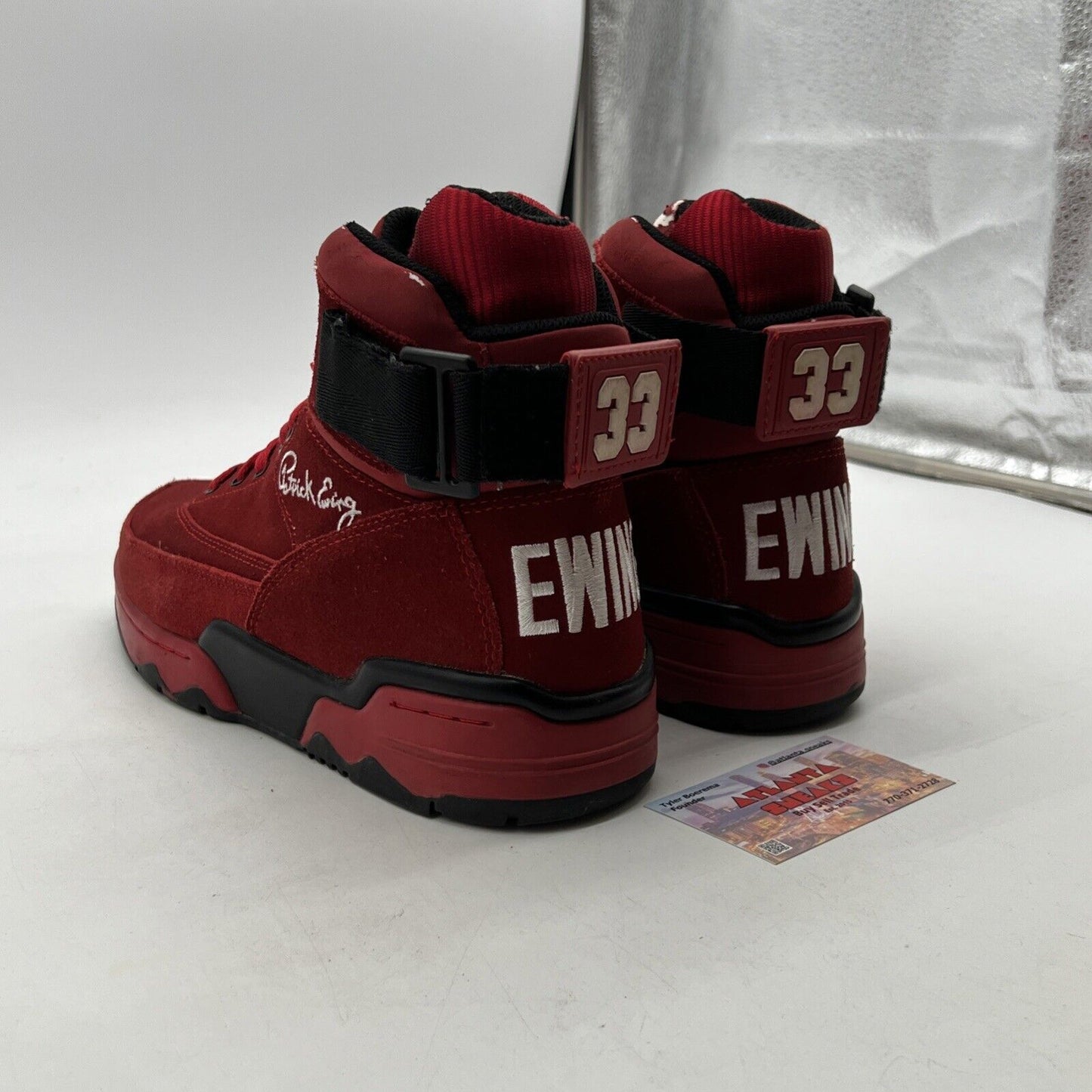 Size 8 -  Patrick Ewing Athletics Ewing 33 HI Red High Top Sneakers