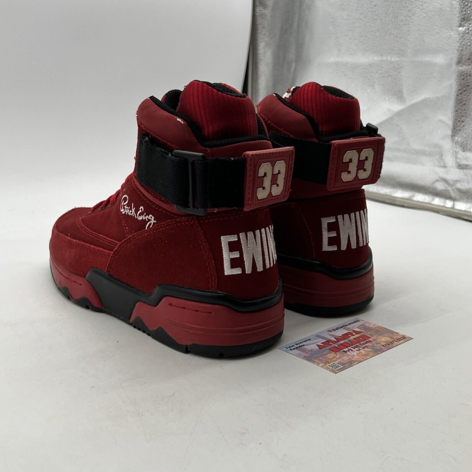 Size 8 -  Patrick Ewing Athletics Ewing 33 HI Red High Top Sneakers