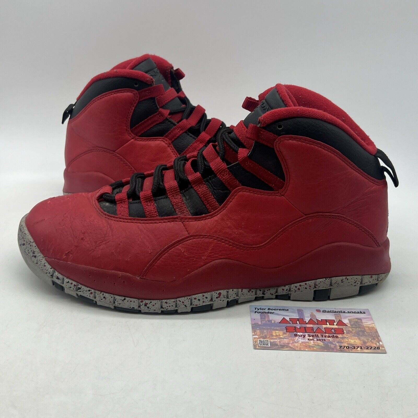 Size 9.5 - Air Jordan 10 Retro Bulls Over Broadway Red Black Grey (705178-601)