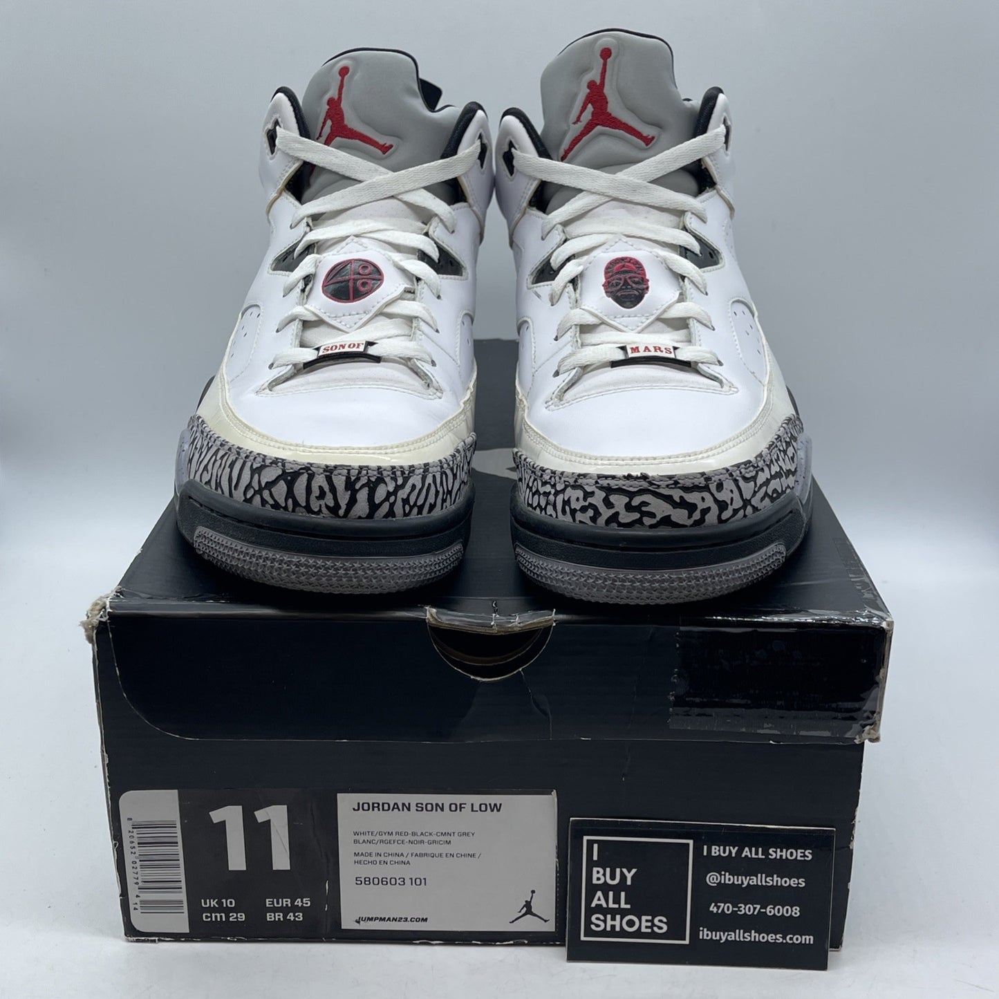 Size 11 - Jordan Son of Mars Low White Cement Suede Leather (580603-101)