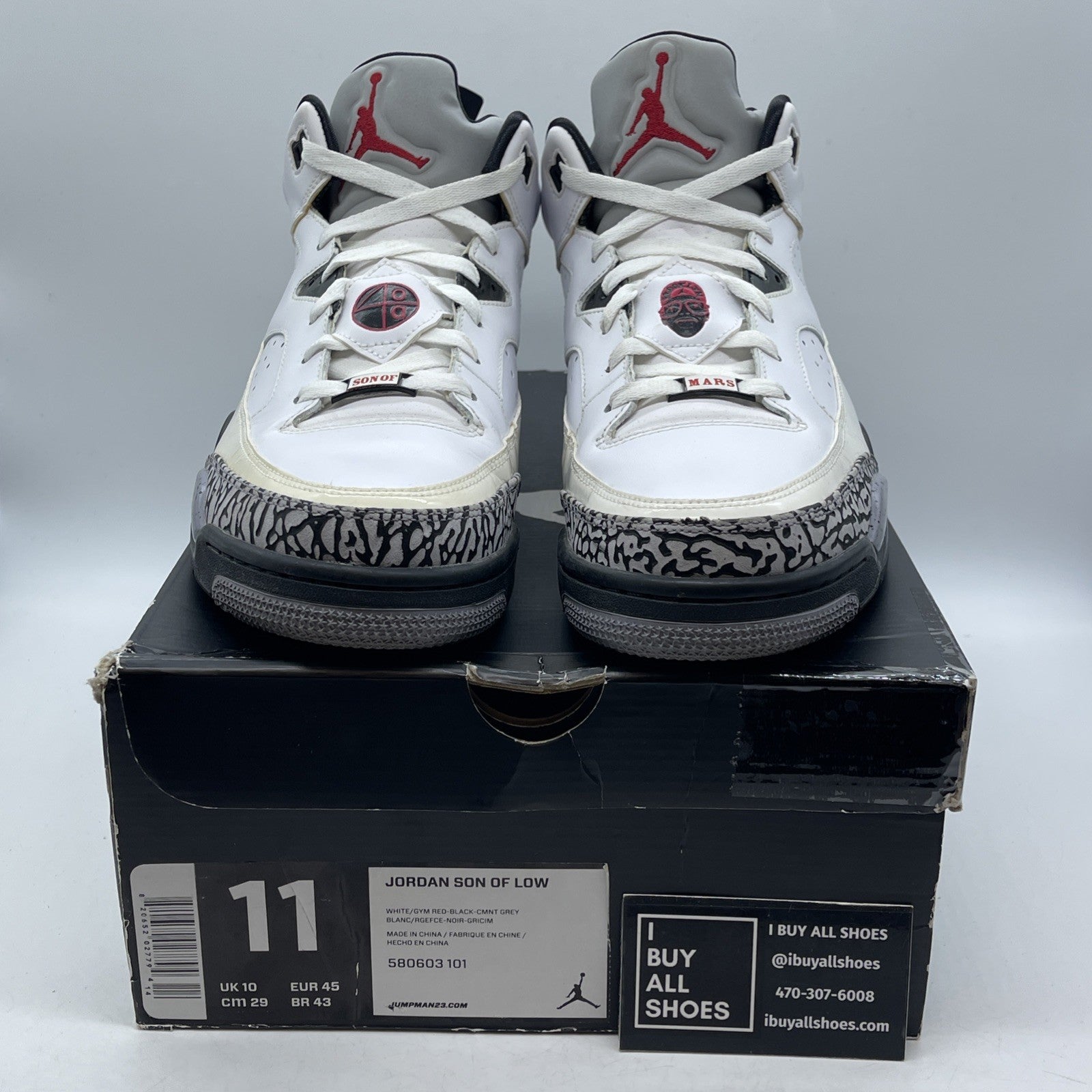 Size 11 - Jordan Son of Mars Low White Cement Suede Leather (580603-101)