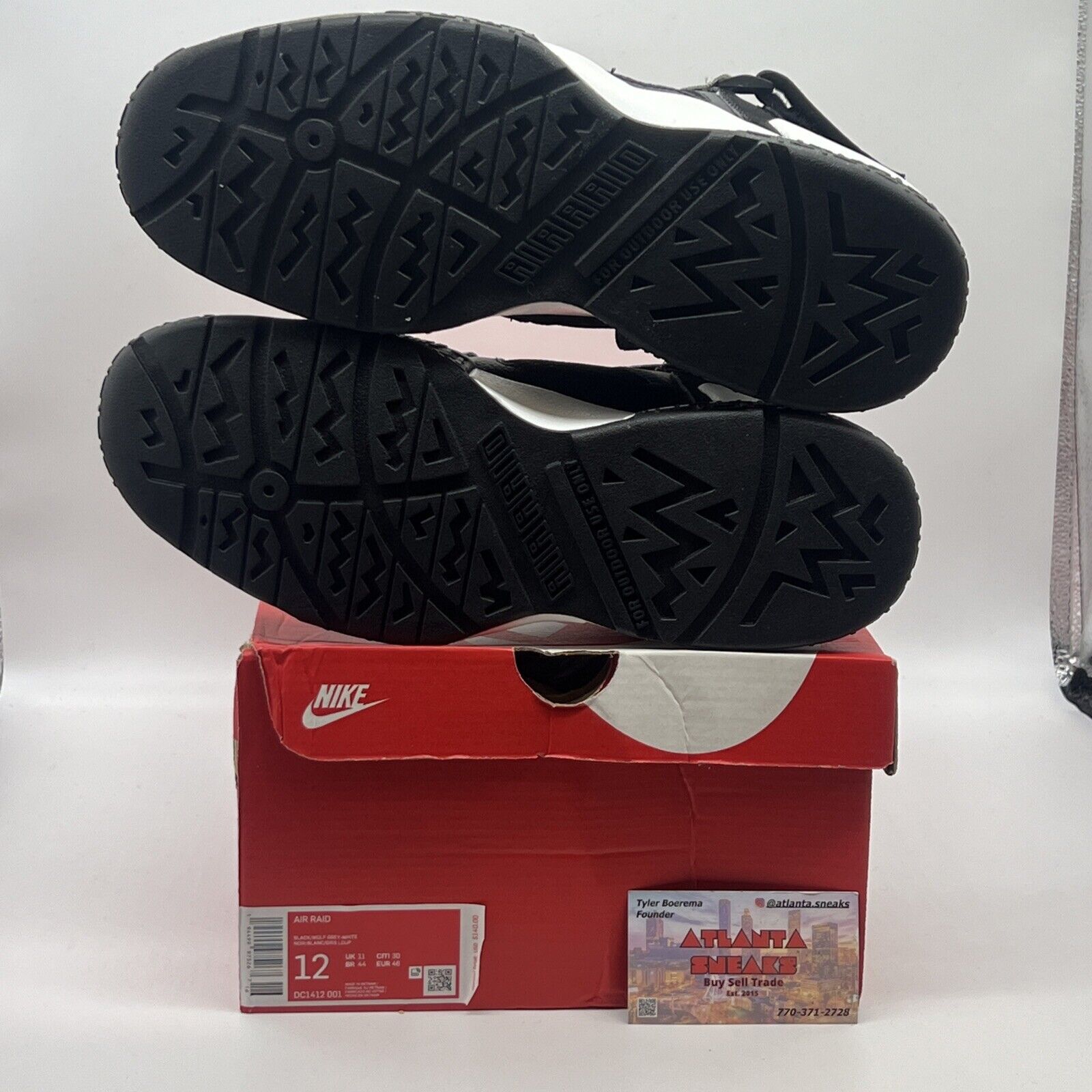 Size 12 - Nike Air Raid OG Black Grey Brand New Og All Black White Grey DS