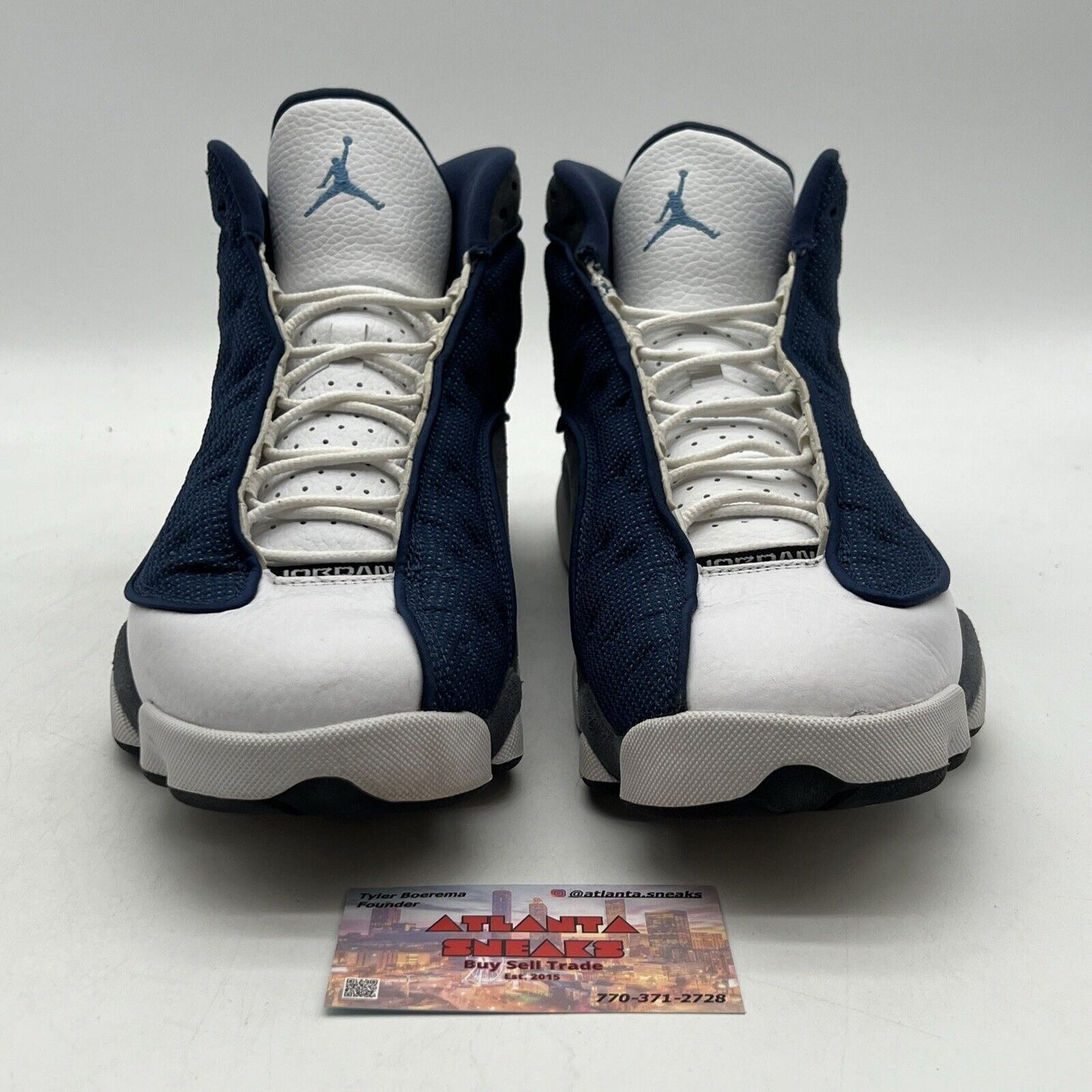 Size 11.5 - Jordan 13 Retro Mid Flint White Grey Blue Suede Leather (414571-404)