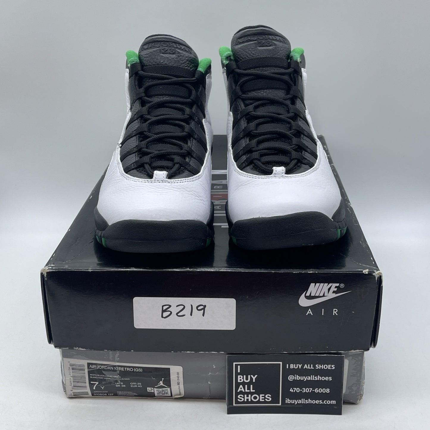 Size 7Y - Air Jordan 10 Retro 2019 Seattle White Black Leather (310806-137)