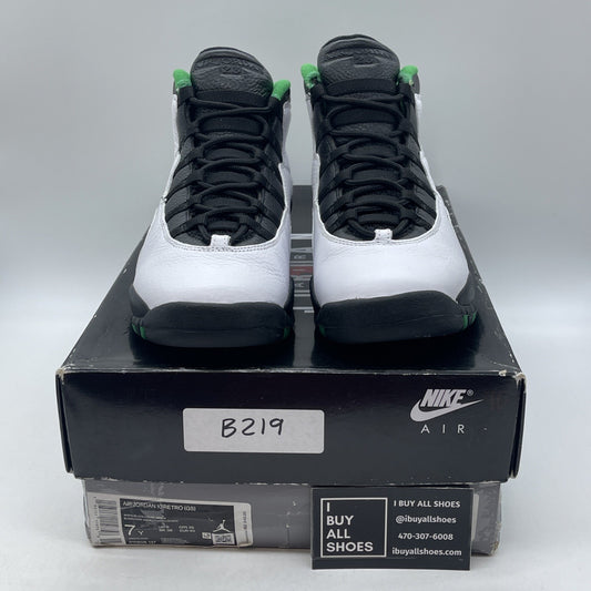 Size 7Y - Air Jordan 10 Retro 2019 Seattle White Black Leather (310806-137)