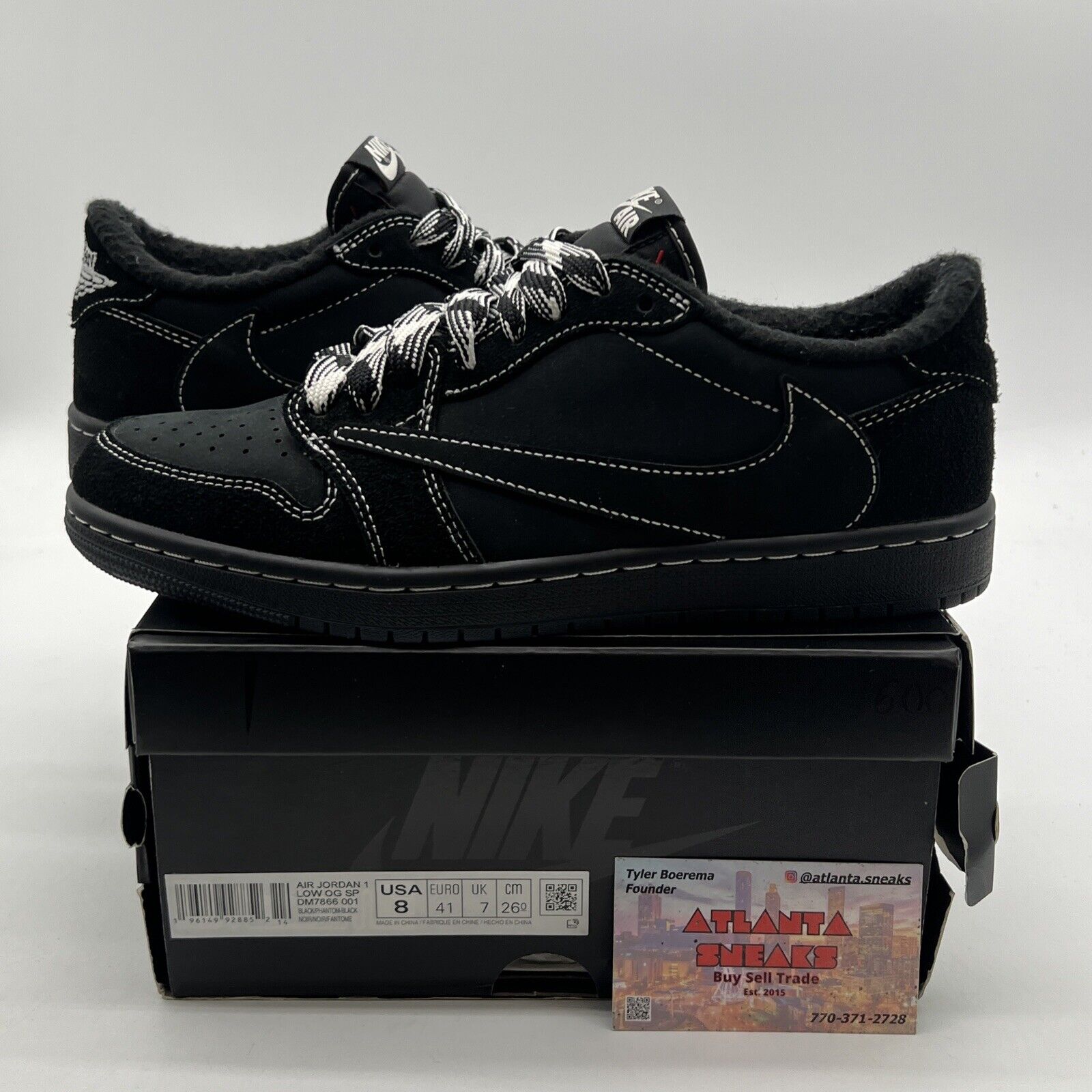 Size 8 - Air Jordan 1 Retro Low OG SP x Travis Scott Black Phantom (DM7866-001)