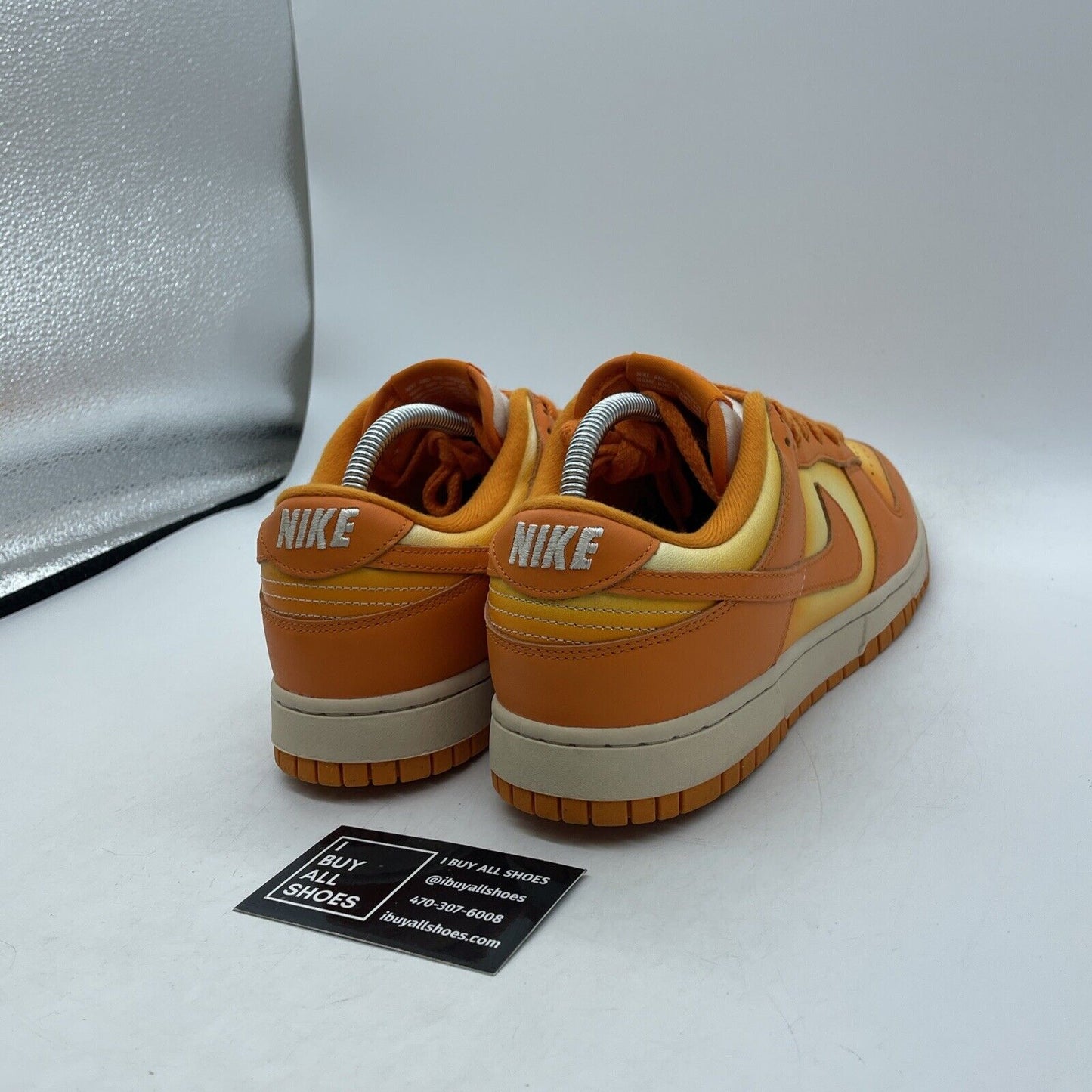 Size 10.5W - Nike Dunk Low Magma Orange White Leather Suede (DX2953-800)