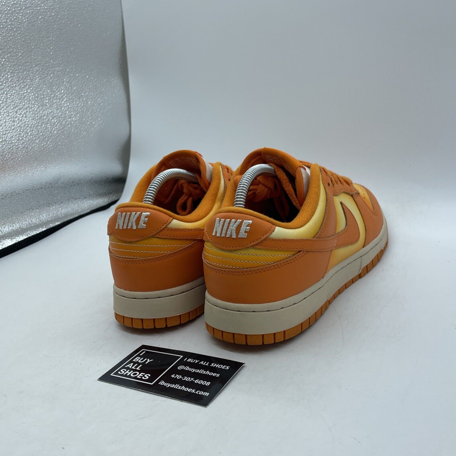 Size 10.5W - Nike Dunk Low Magma Orange White Leather Suede (DX2953-800)