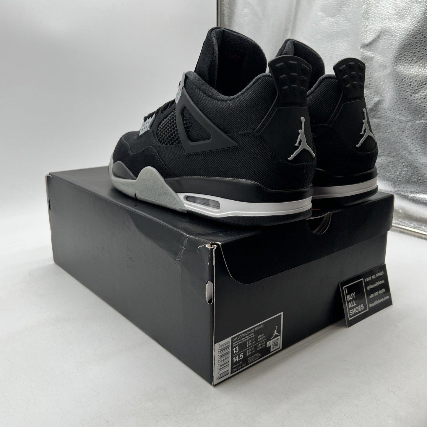 Size 13 - Air Jordan 4 Retro SE Mid Black Canvas (DH7138-006)