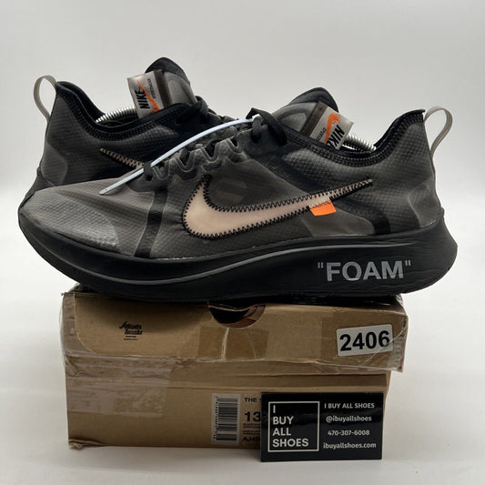 Size 13 - Nike Off-White x Zoom Fly SP Black (AJ4588-001)