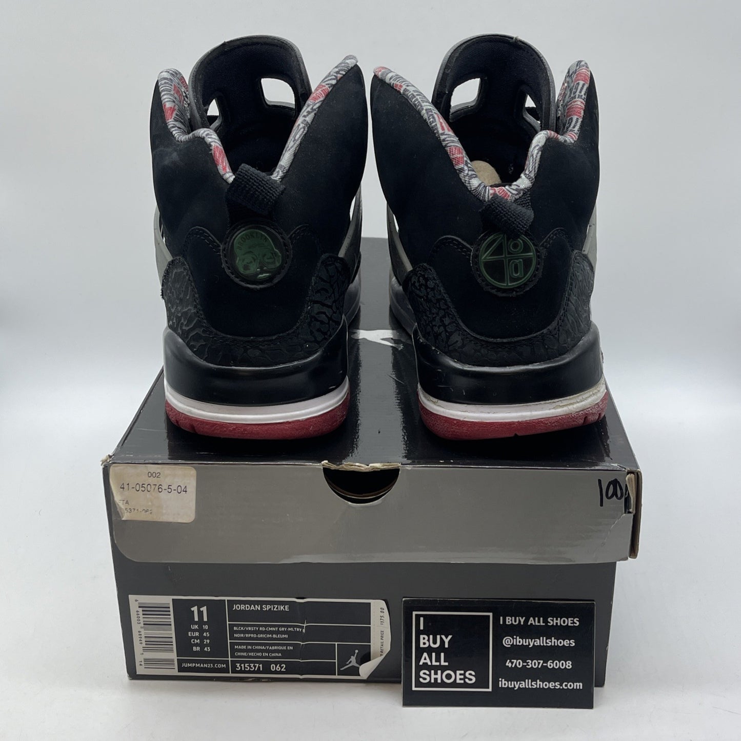 Size 11 - Jordan Spizike Varsity Red Grey Black Suede (315371-062)