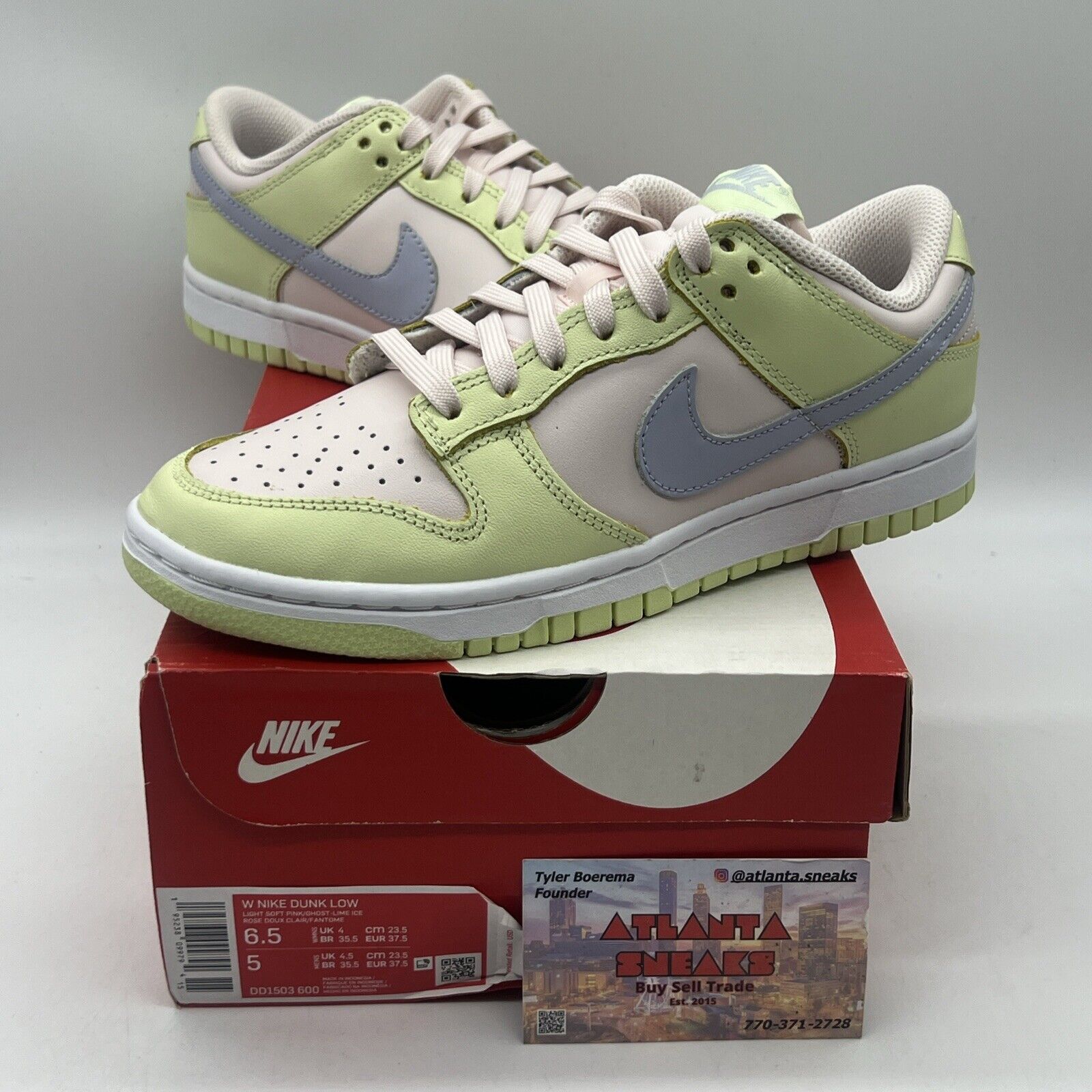 Nike Dunk Low Lace Up Womens Size 6.5 DD1503-600 Lime Ice Brand New Og All DS