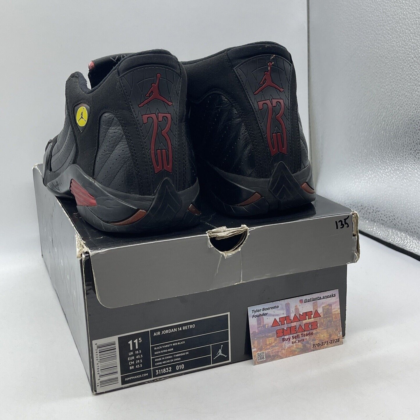 Size 11.5 - Air Jordan 14 Retro 2011 Last Shot Red Black Suede (311832-010)