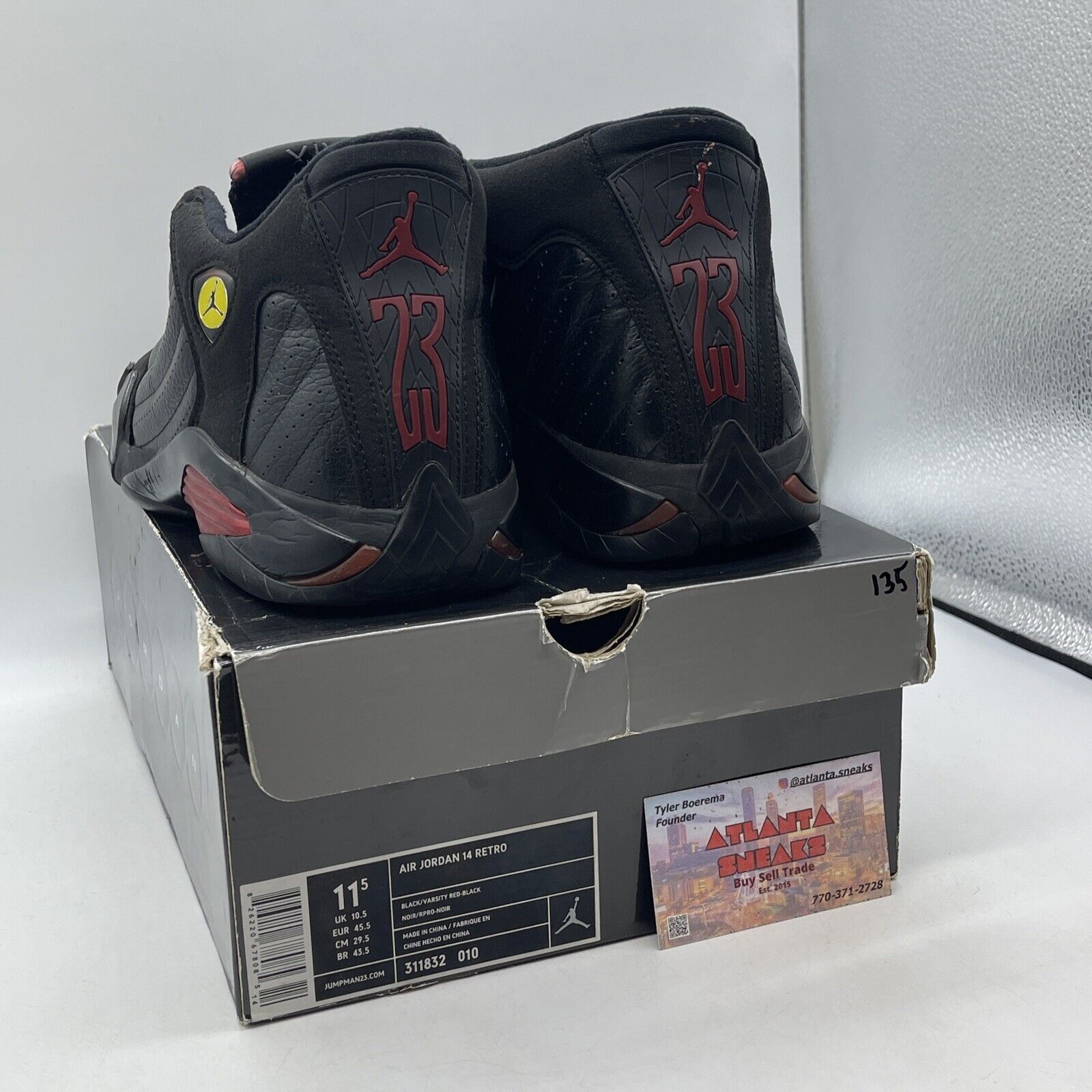 Size 11.5 - Air Jordan 14 Retro 2011 Last Shot Red Black Suede (311832-010)