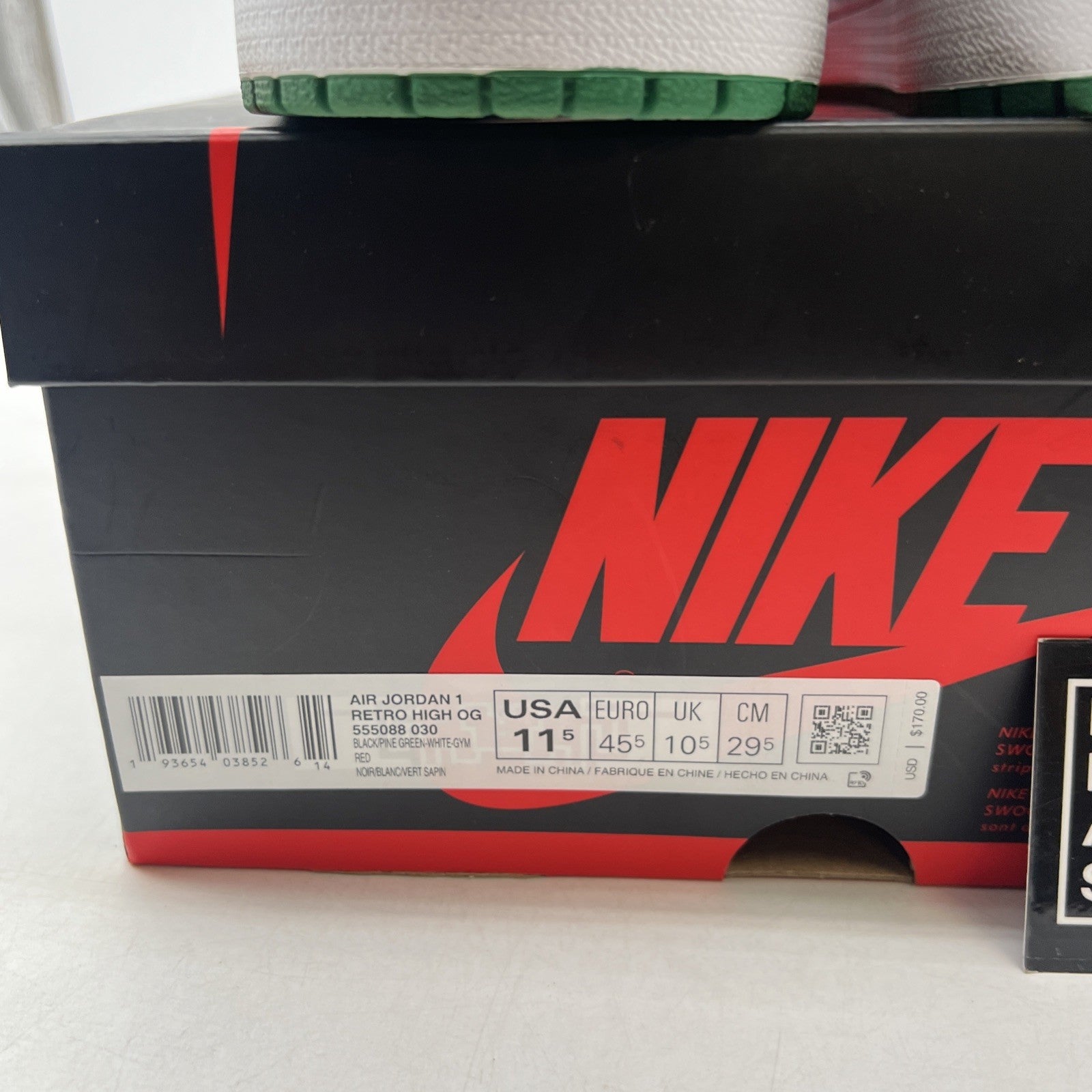 Size 11.5 - Air Jordan 1 Retro OG High Pine Green 2.0 (555088-030)