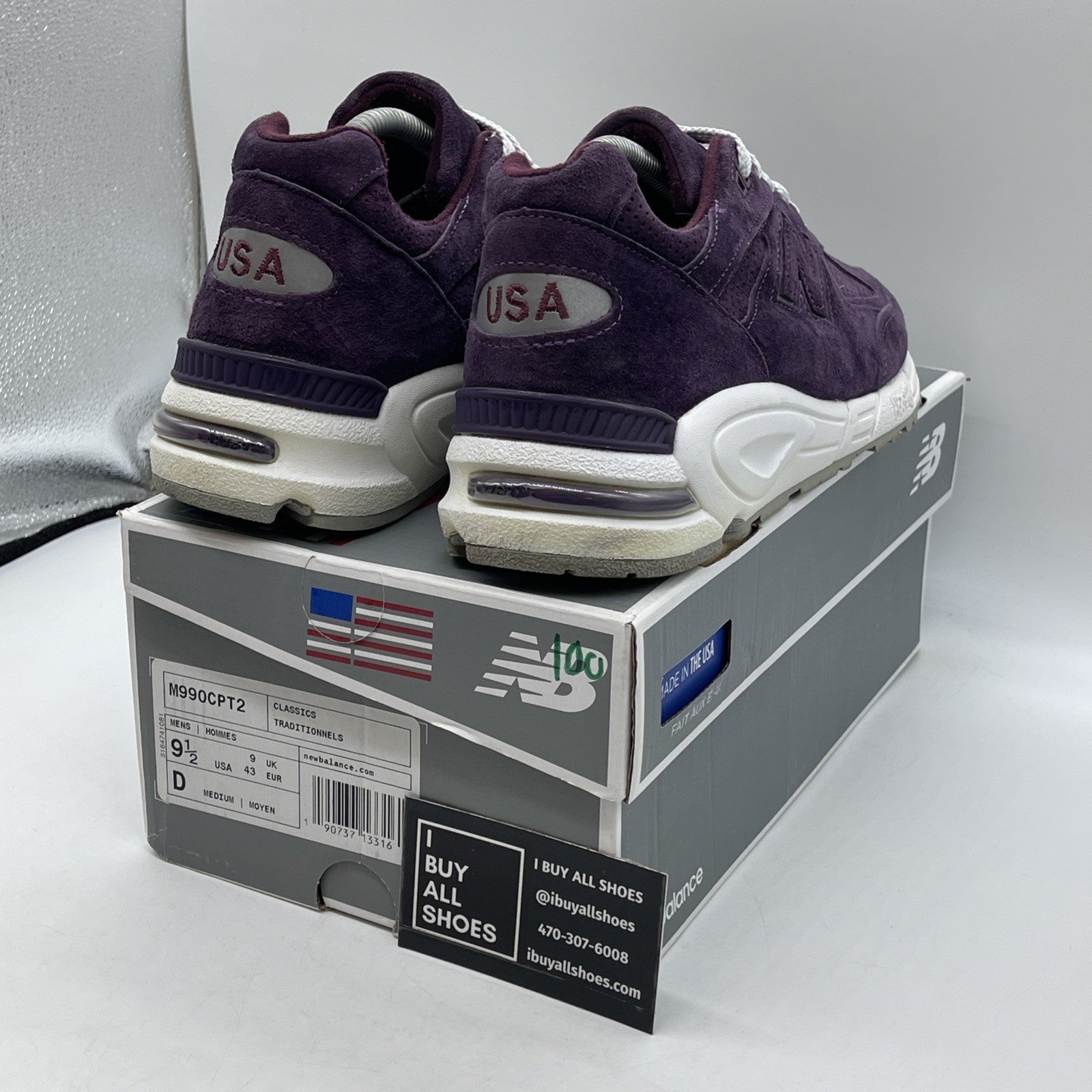 Size 9.5 - New Balance Concepts x 990v2 Made in USA Tyrian Purple (M990CPT2)