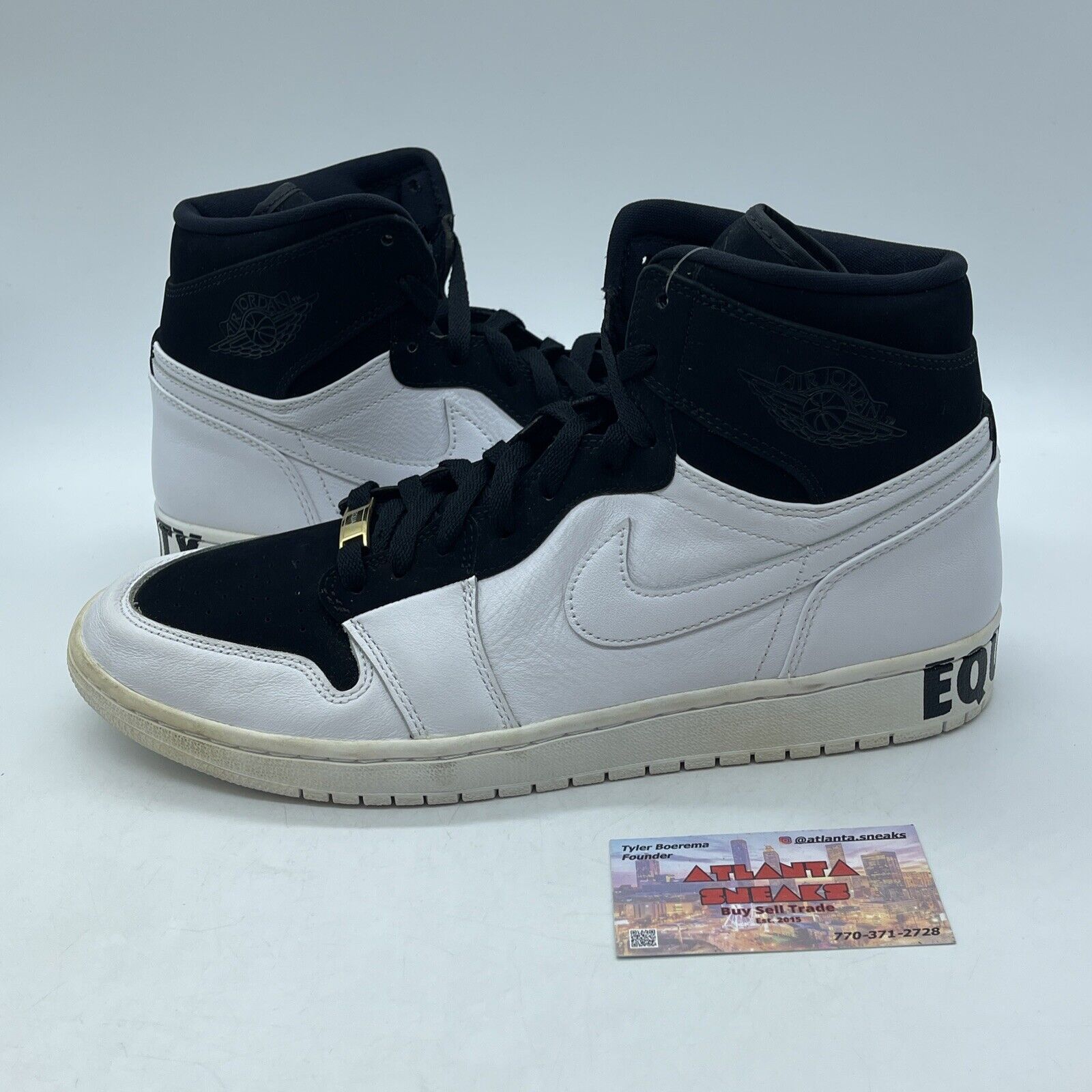 Size 12 - Air Jordan 1 Retro High Equality White Black Suede (AQ7474-001)