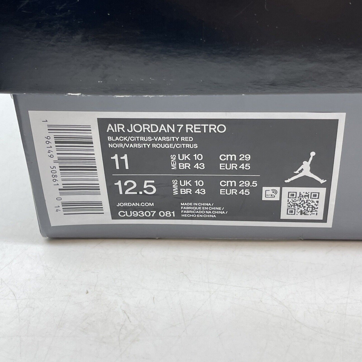 Size 11 - Jordan 7 Retro Citrus Black Orange Red Suede (CU9307-081)