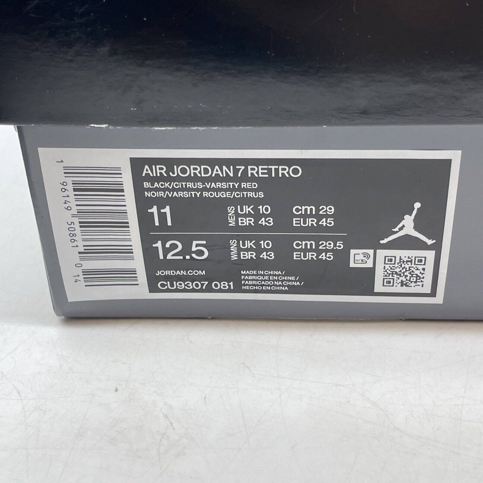 Size 11 - Jordan 7 Retro Citrus Black Orange Red Suede (CU9307-081)