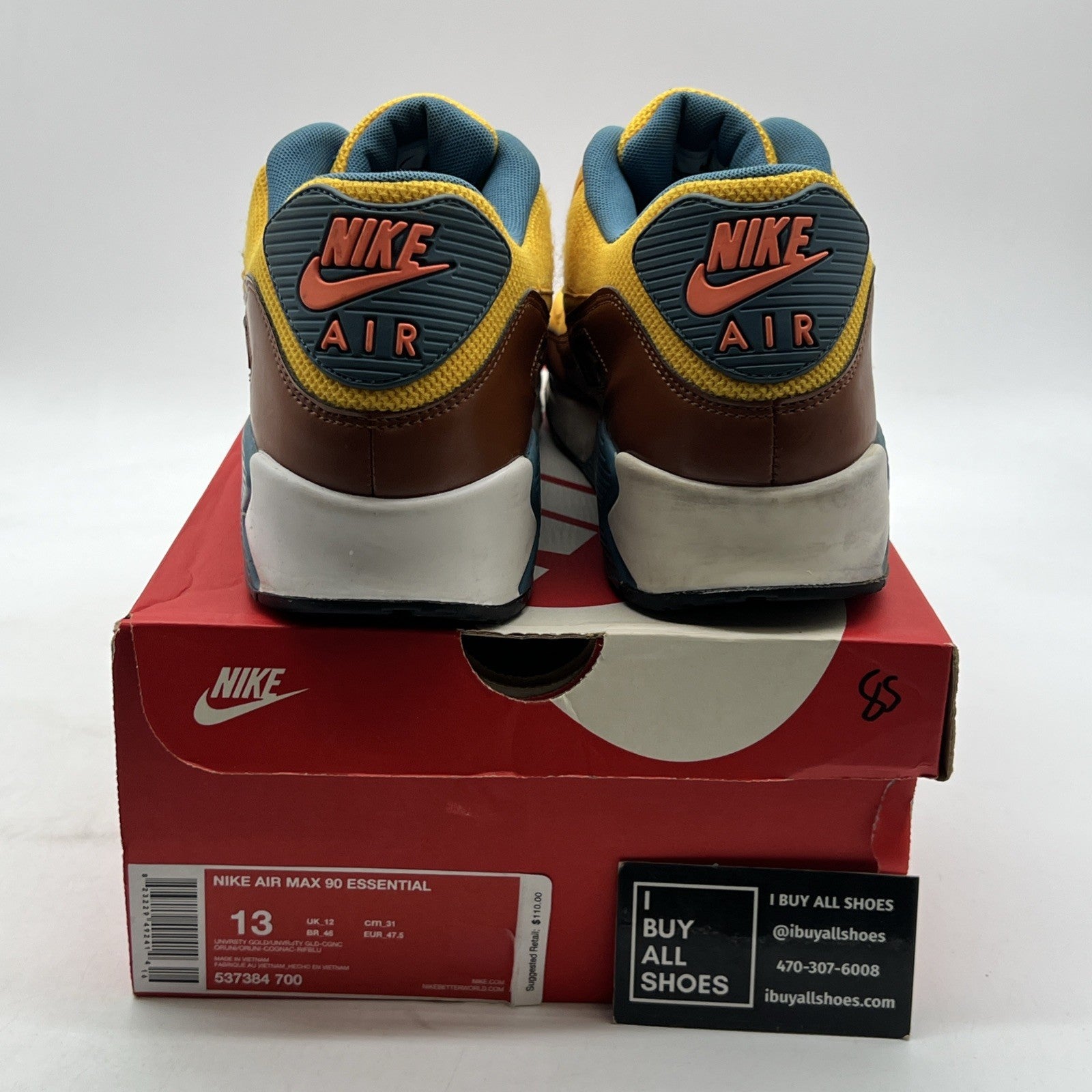Size 13 - Nike Air Max 90 Essential Gold (537384-700)