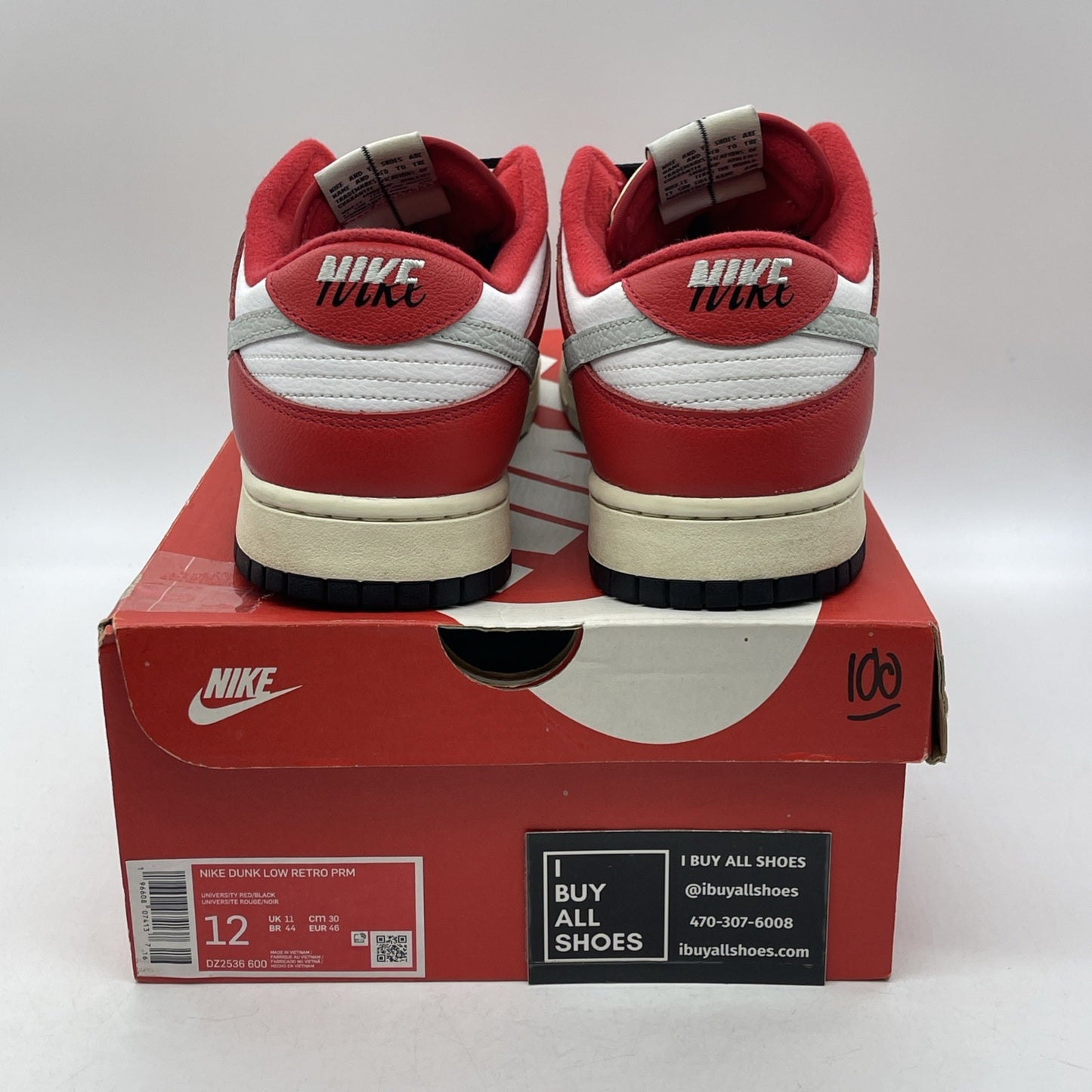Size 12 - Nike Dunk Low Split Chicago White Red Black Leather (DZ2536-600)