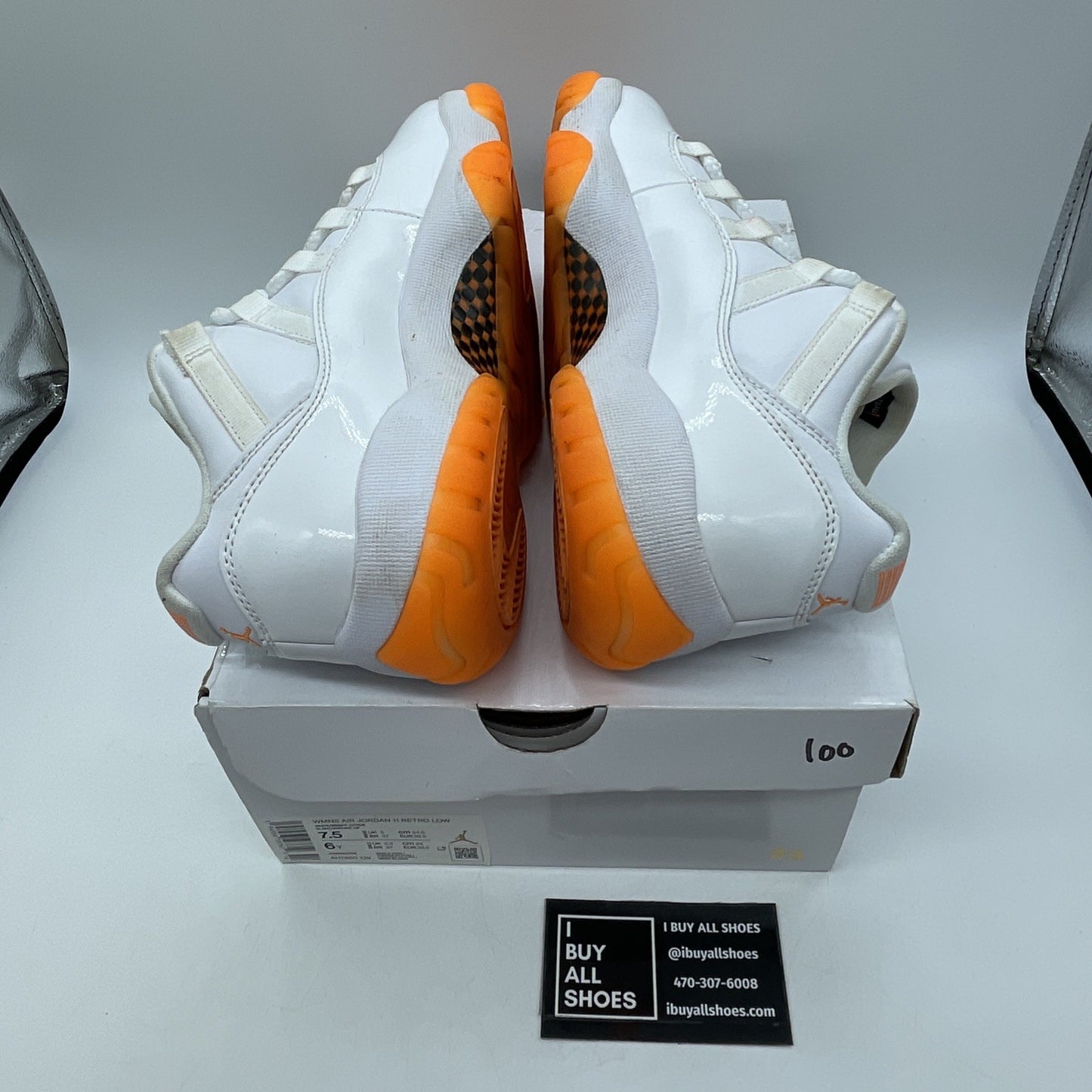 Size 7.5W - Air Jordan 11 Retro Low Bright Citrus White Leather (AH7860-139)
