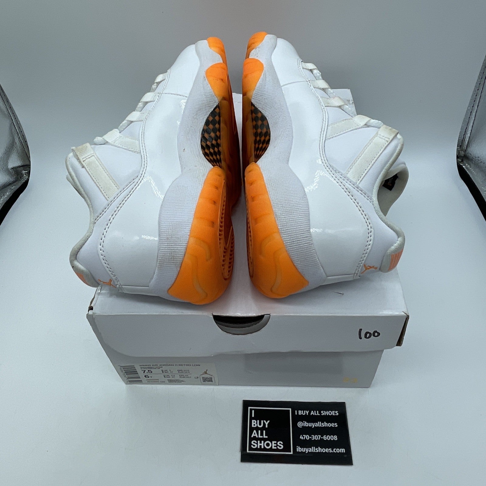 Size 7.5W - Air Jordan 11 Retro Low Bright Citrus White Leather (AH7860-139)