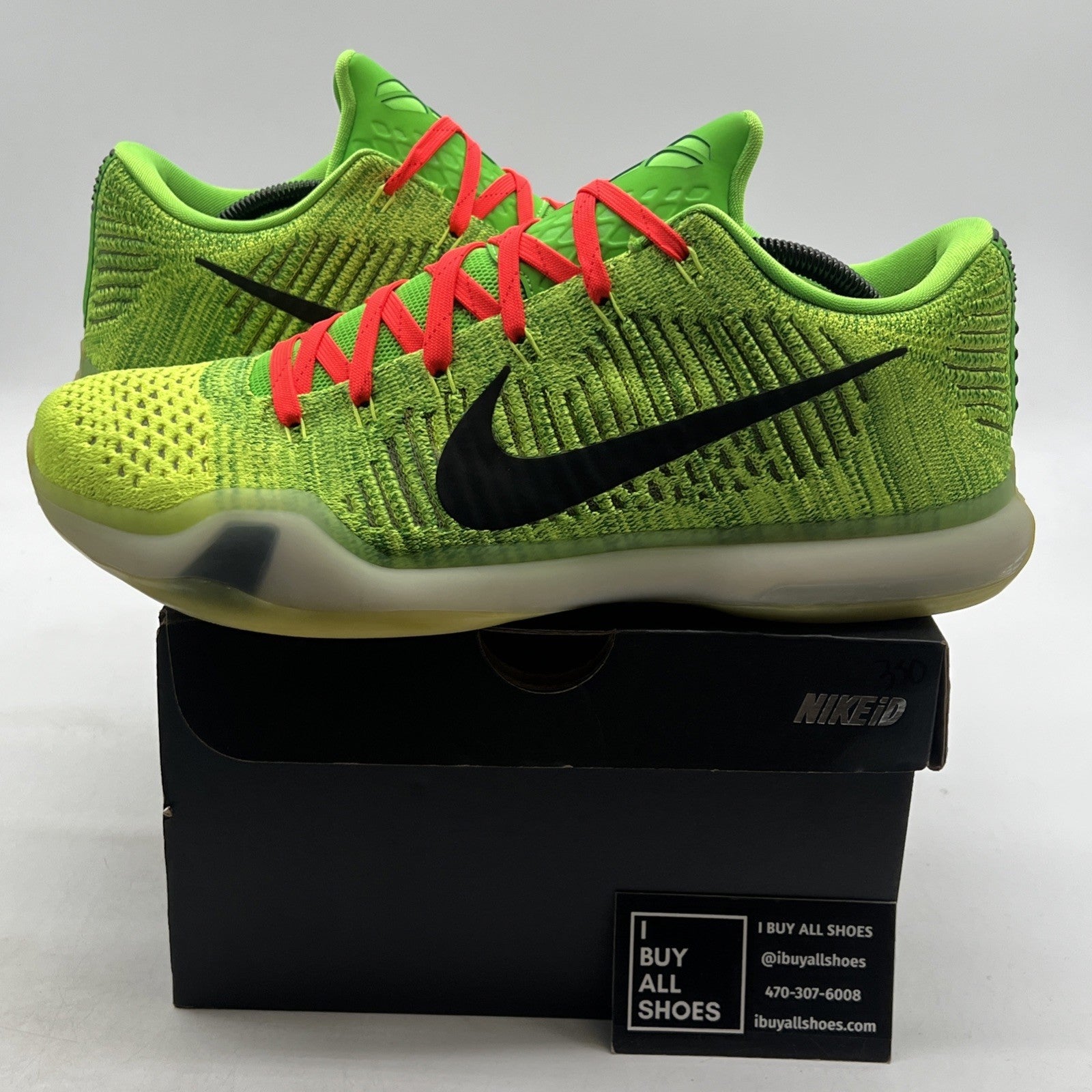 Size 12 - NIKE KOBE X 10 ELITE LOW ID "GRINCH" XMAS (802817-901)