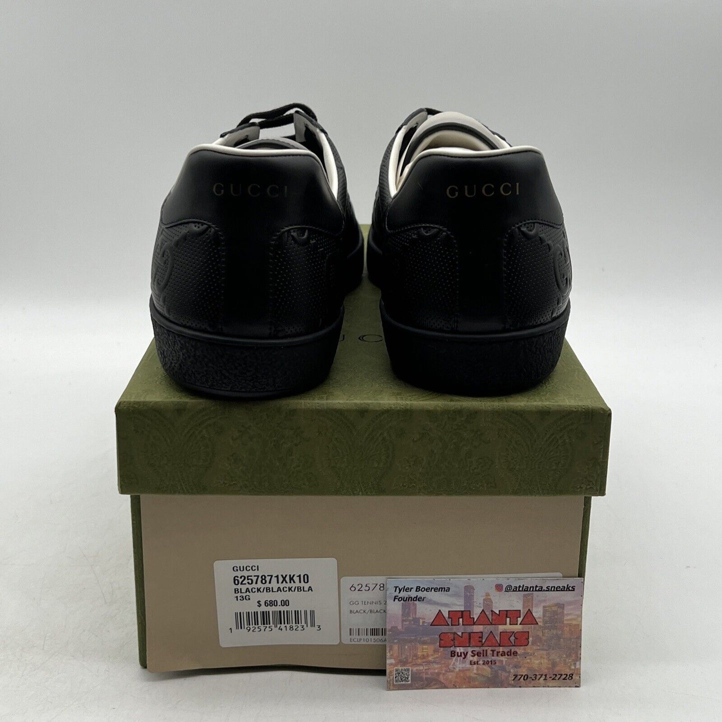 Size 13.5 GUCCI ACE GG EMBOSSED LEATHER SNEAKER SHOES