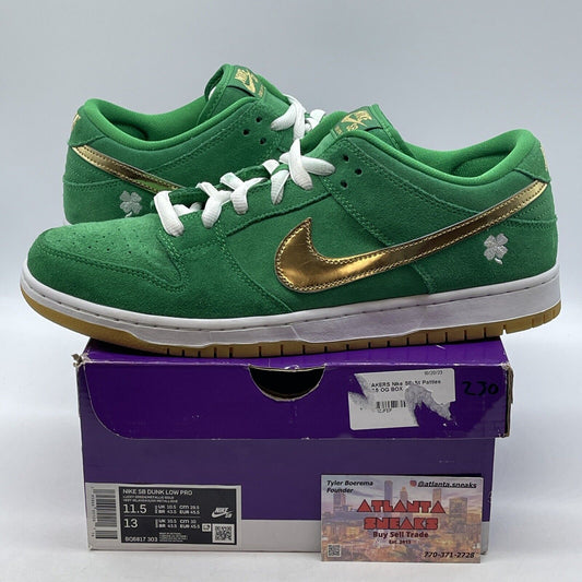 Size 11.5 - Nike SB Dunk Low Pro St. Patrick's Day 2022 Green White (BQ6817-303)