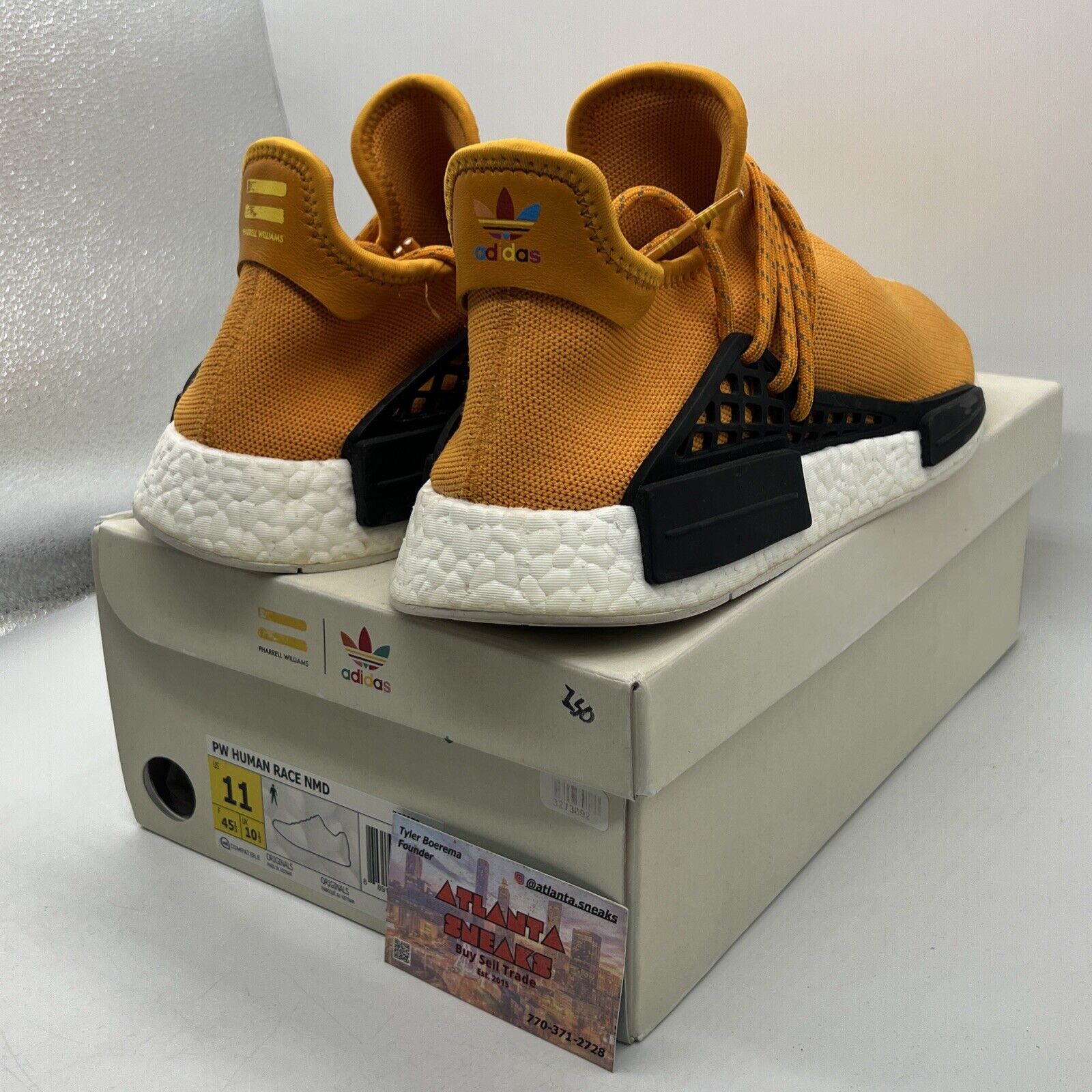 Size 11 - adidas Pharrell x NMD Human Race Tangerine White Black (BB3070)