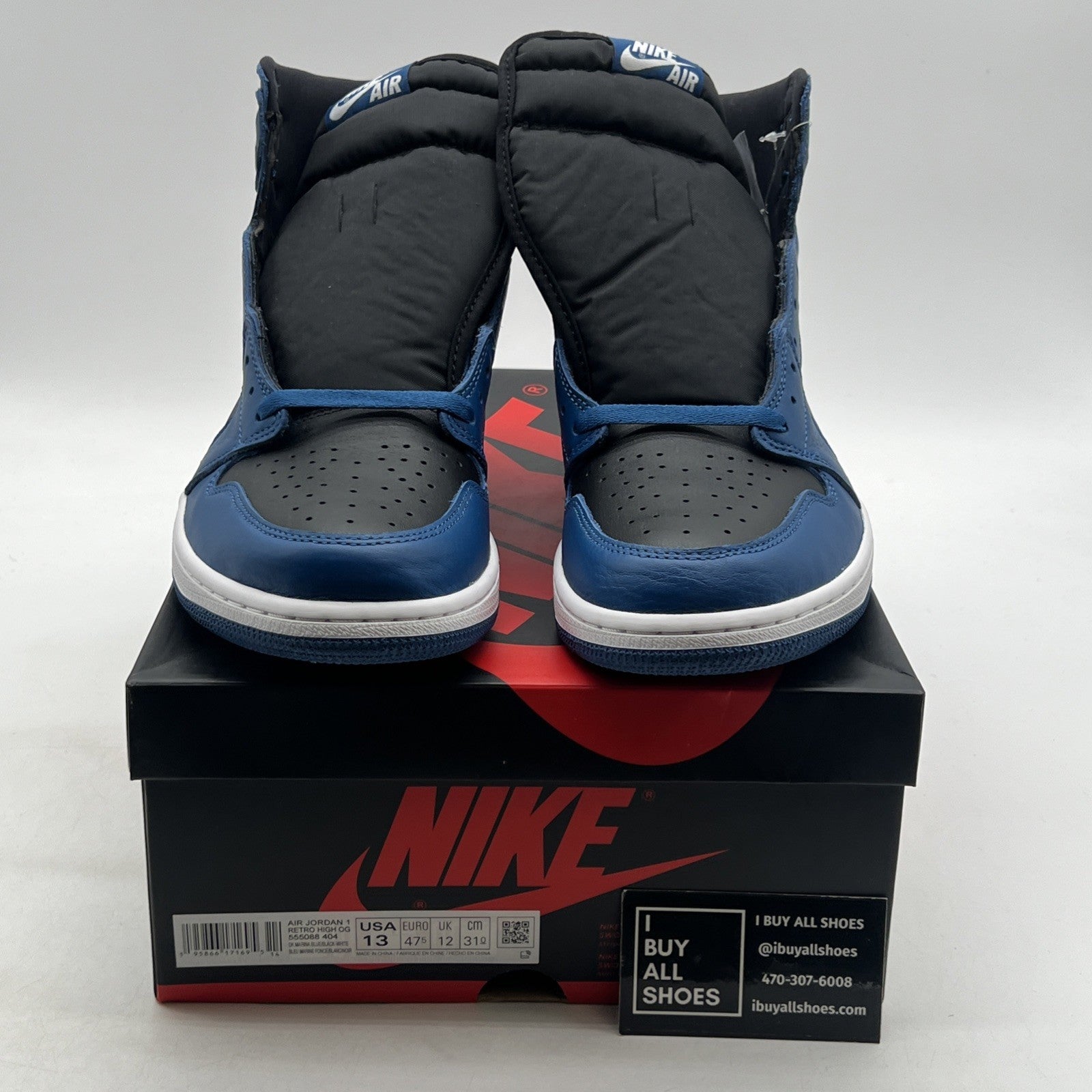 Size 13 - Air Jordan 1 Retro OG High Dark Marina Blue (555088-404)