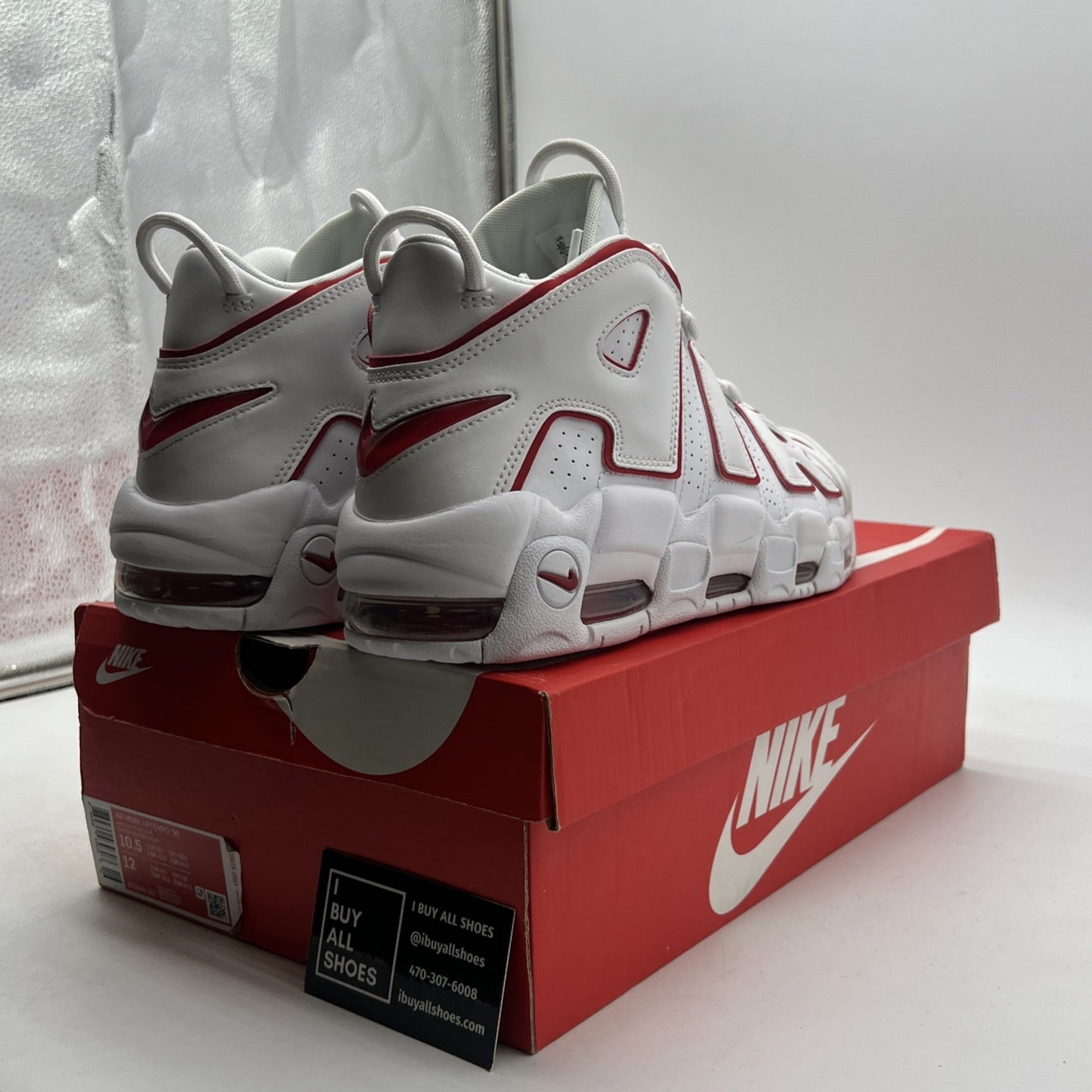 Size 10.5 - Nike Air More Uptempo White Varsity Red 2018 (921948-102)