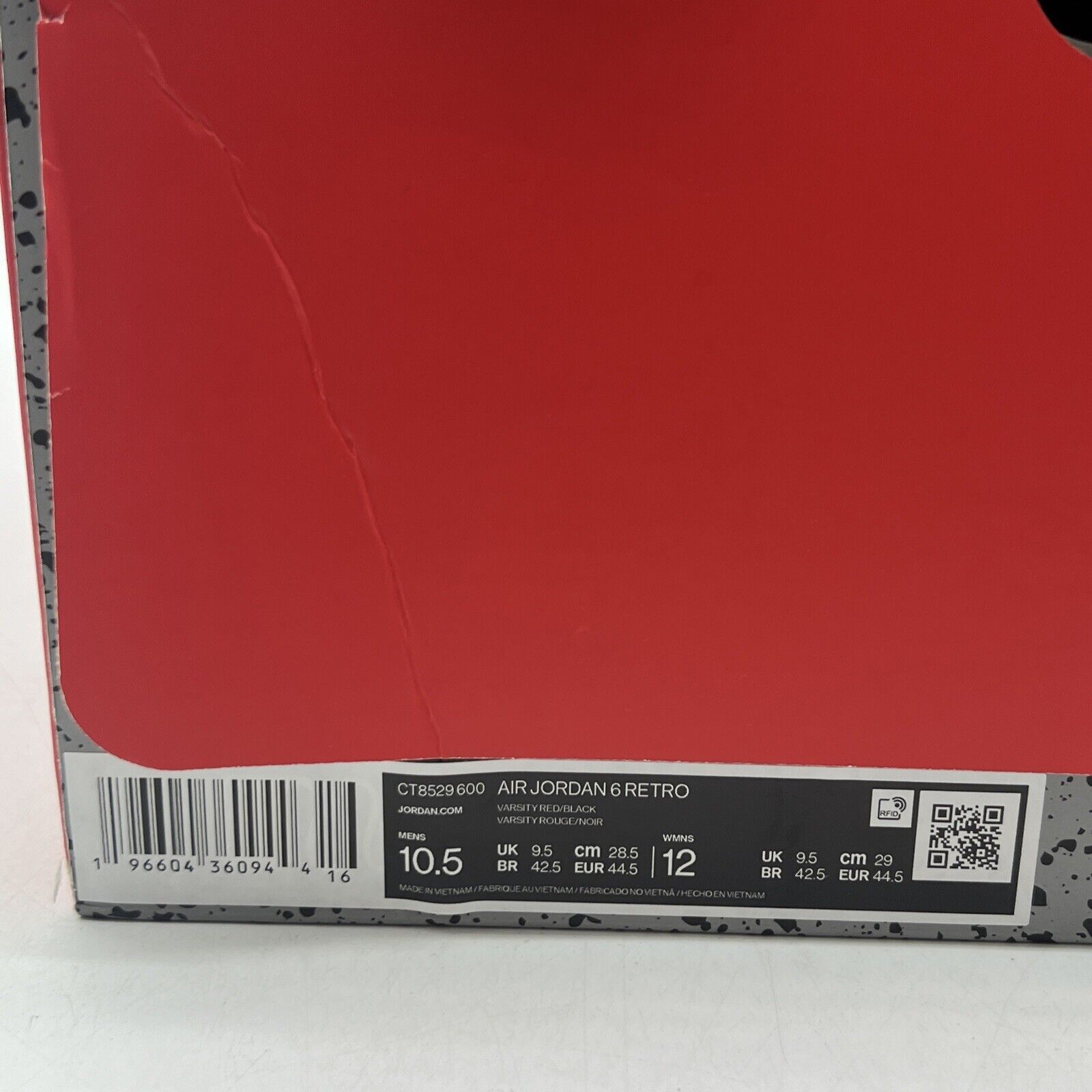 Size 10.5 - Air Jordan 6 Retro Toro Bravo Black Red Suede (CT8529-600)