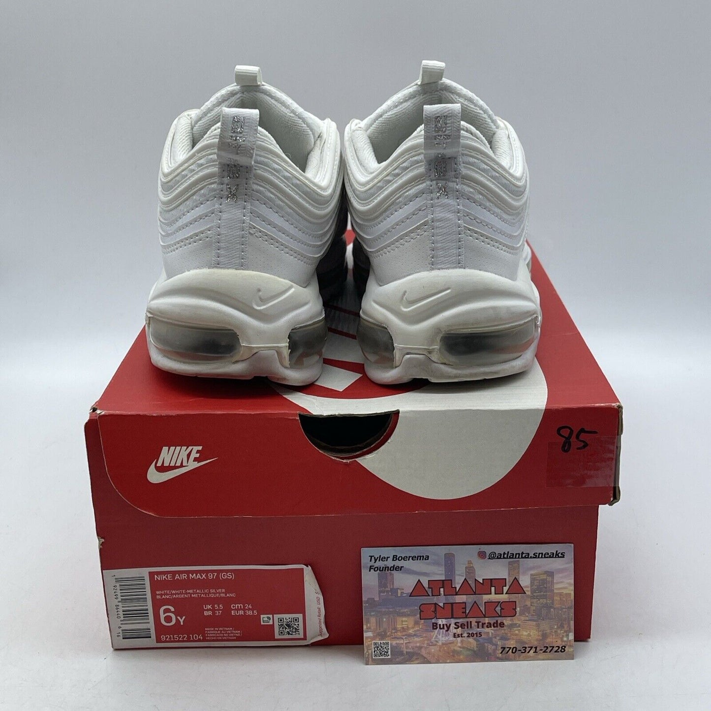 Size 6 (GS) - Nike Air Max 97 Low White Metallic Silver (921522-104)