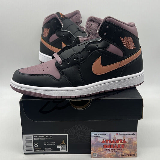 Size 8 - Air Jordan 1 SE Black Sky J Mauve White Leather (FB9911-008)