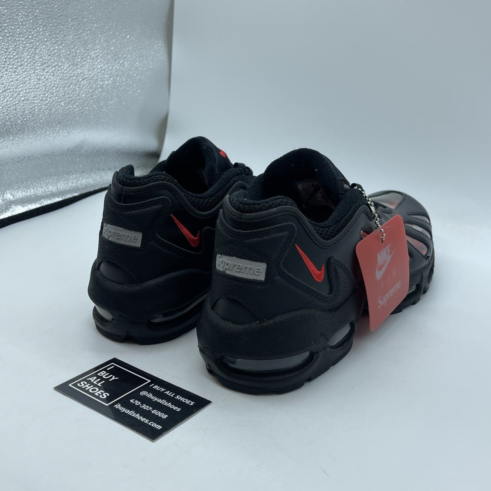 Size 9 - Nike Supreme x Air Max 96 Black Suede Leather (CV7652-002)