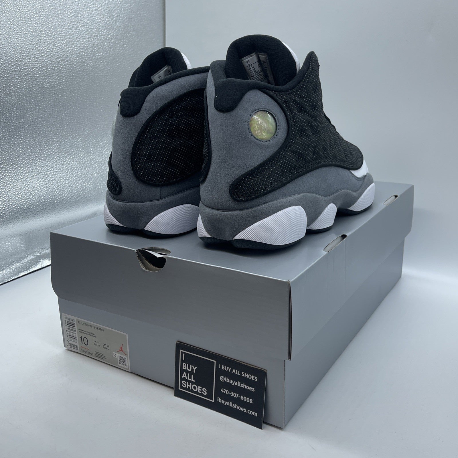 Size 10 - Air Jordan 13 Retro Black Flint Grey Suede Leather (DJ5982-060)