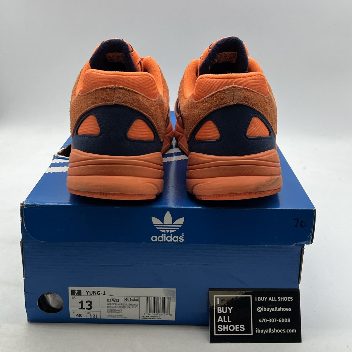 Size 13 - Adidas Yung-1 Hi-Res Orange (B37613)