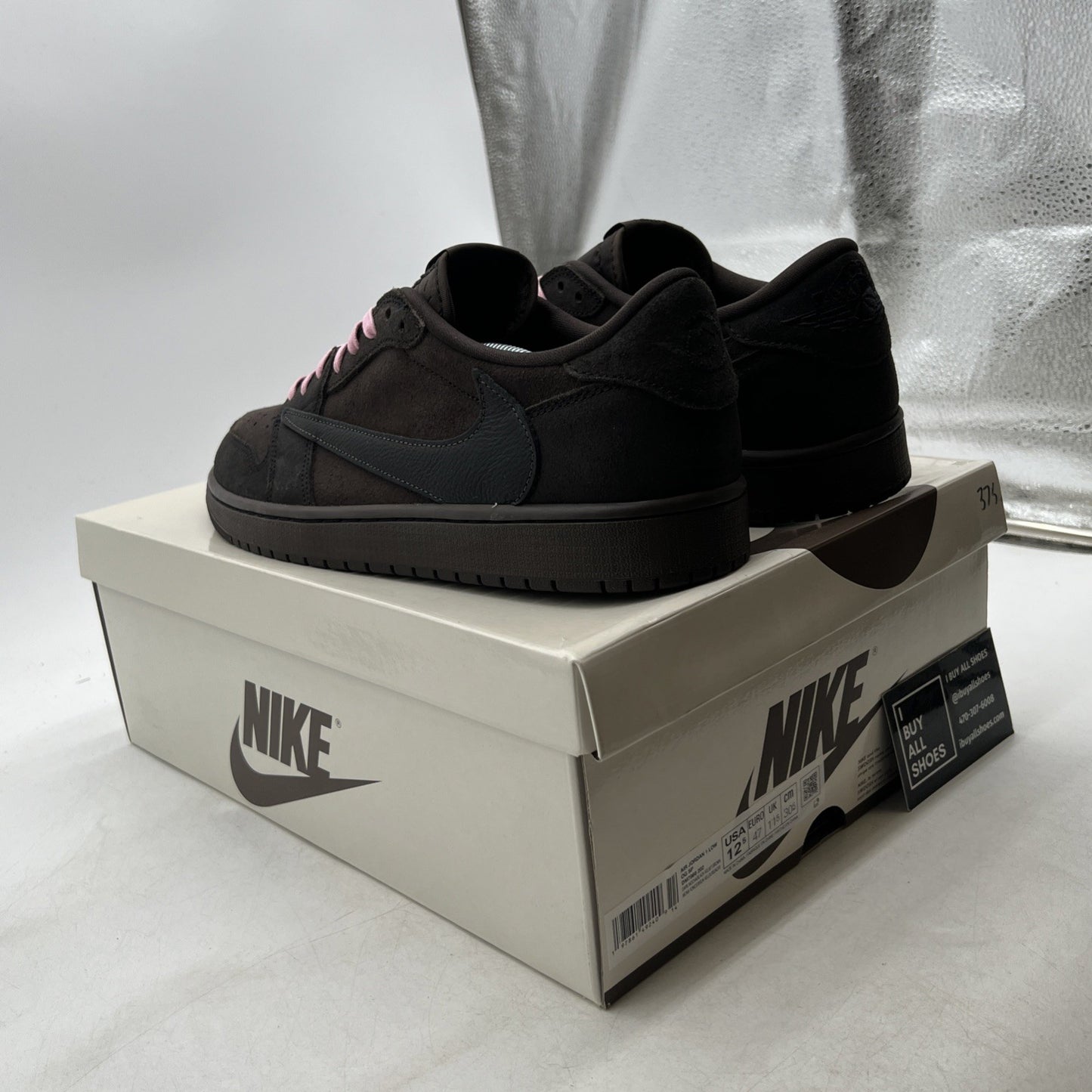 Size 12.5 -Travis Scott x Air Jordan 1 Retro OG SP Low Velvet Brown (DM7866-202)