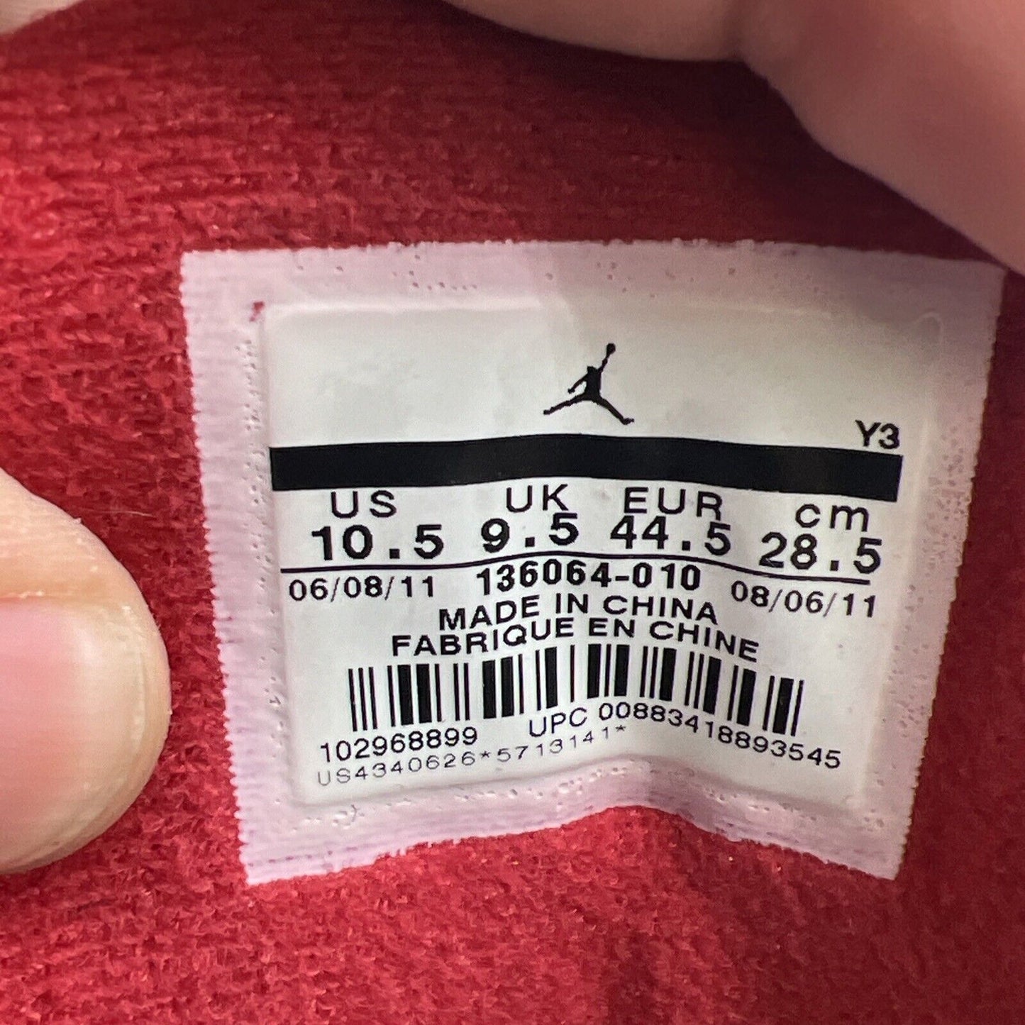 Size 10.5 - Jordan 3 Retro release 2011 (136064-010)