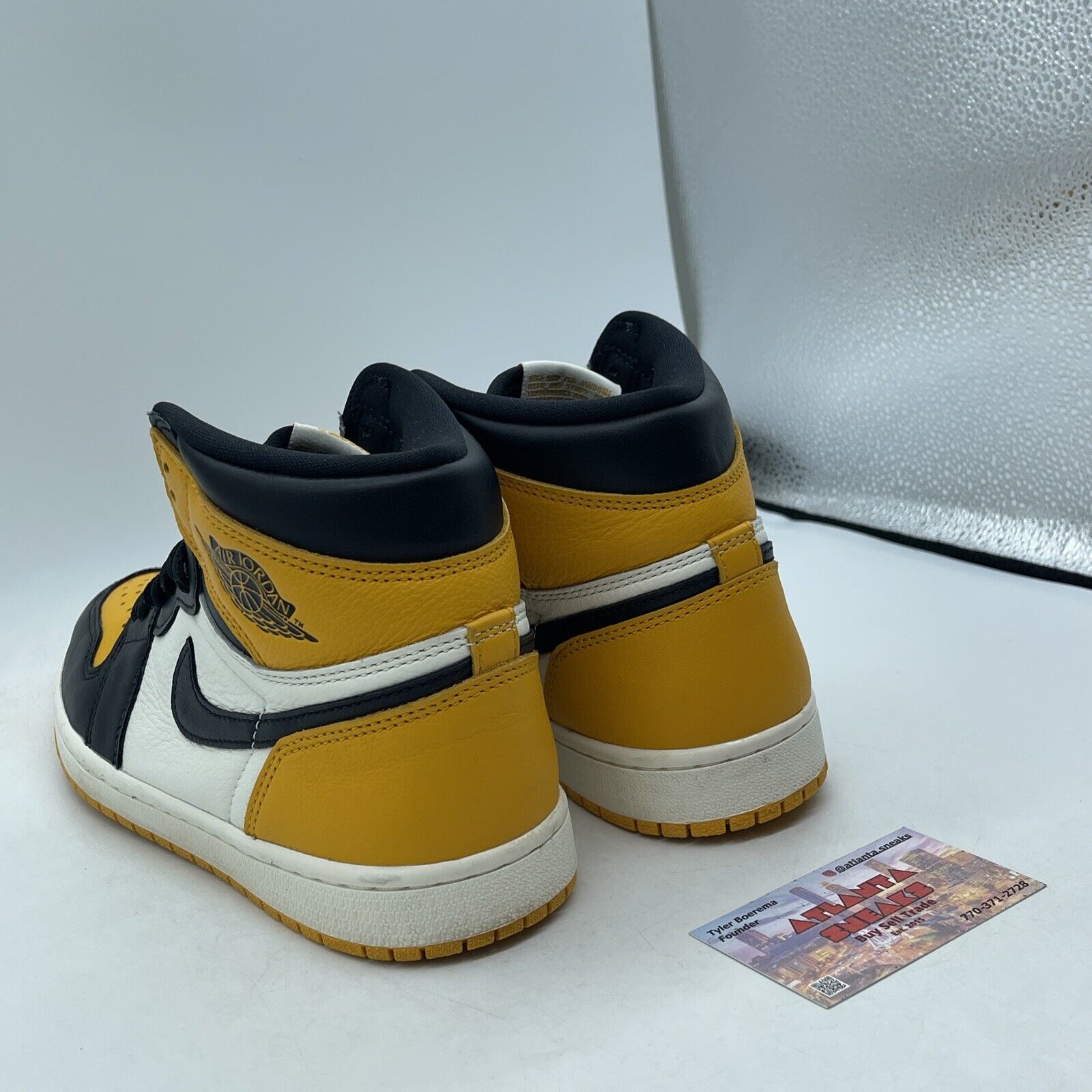 Size 7.5 - Jordan 1 Retro OG High Yellow Toe Black White Leather (555088-711)