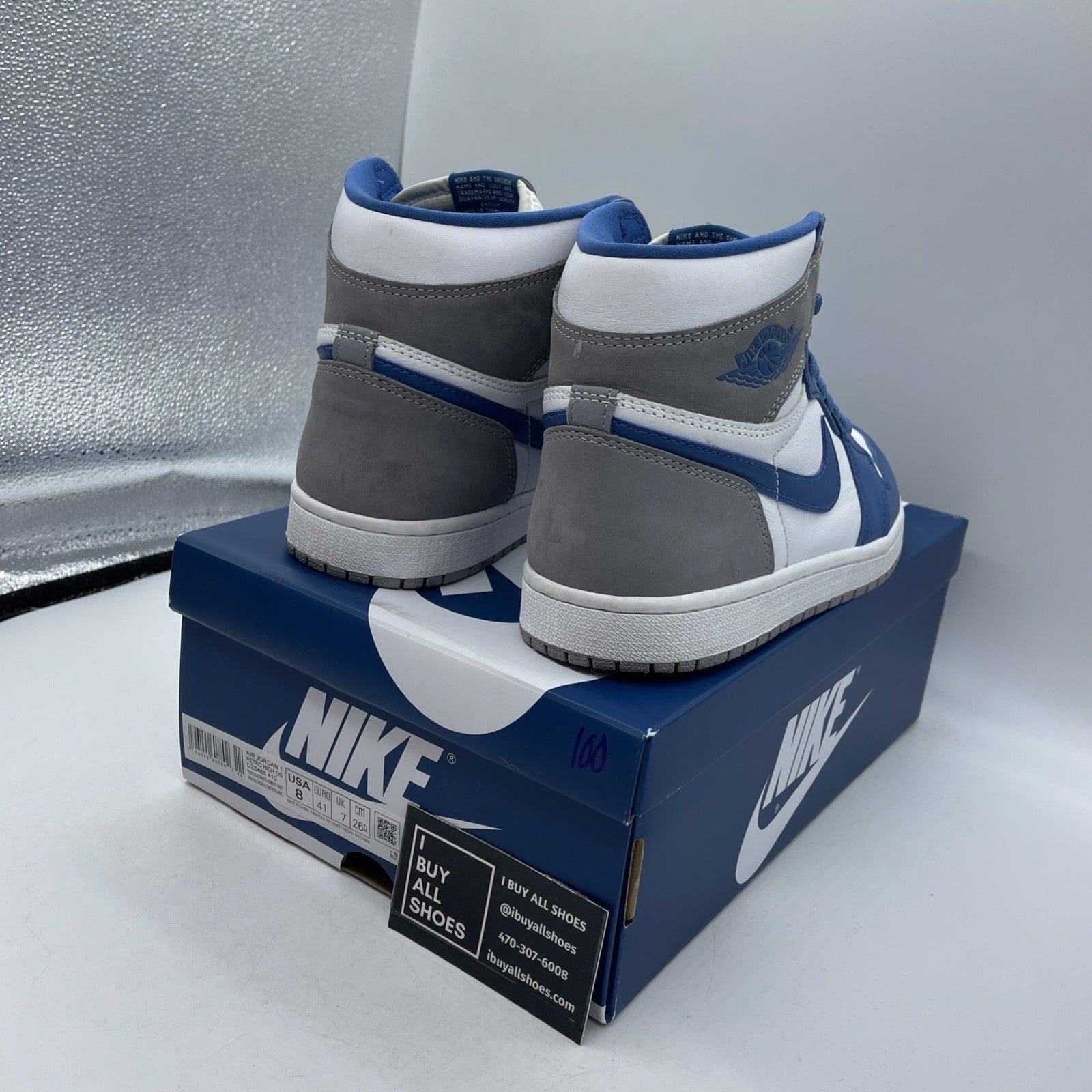 Size 8 - Air Jordan 1 Retro OG High True Blue (DZ5485-410)