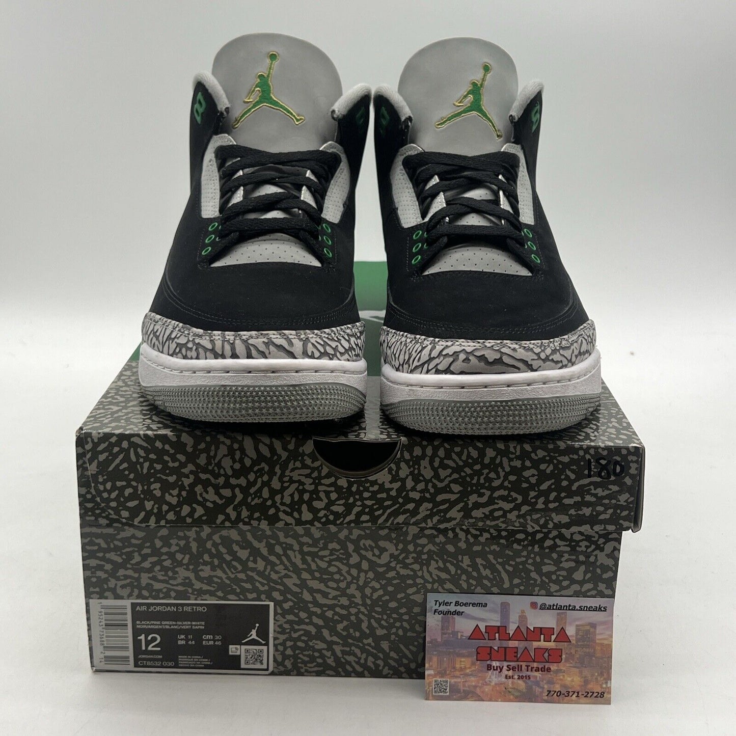 Size 12 - Jordan 3 Retro Mid Pine Green Black Grey Suede (CT8532-030)