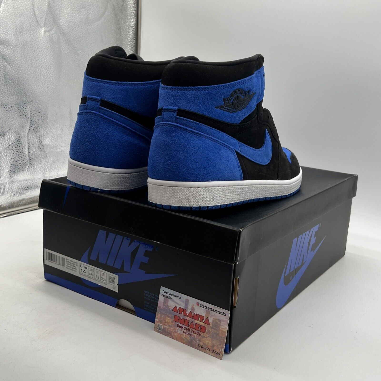 Size 14 - Jordan 1 Retro OG High Royal Reimagined Black White (DZ5485-042)