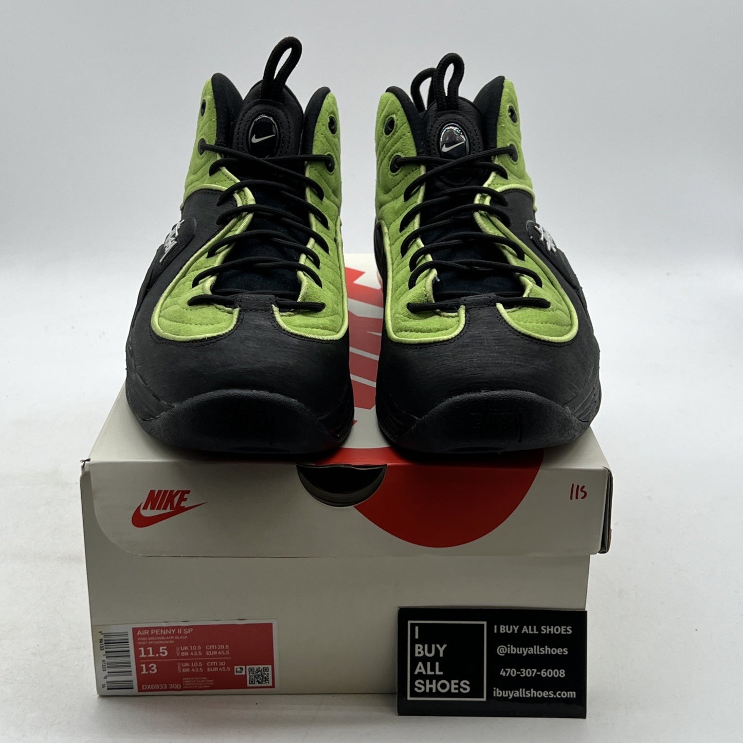 Size 11.5 - Nike Stussy x Air Penny 2 Vivid Green (DX6933-300)